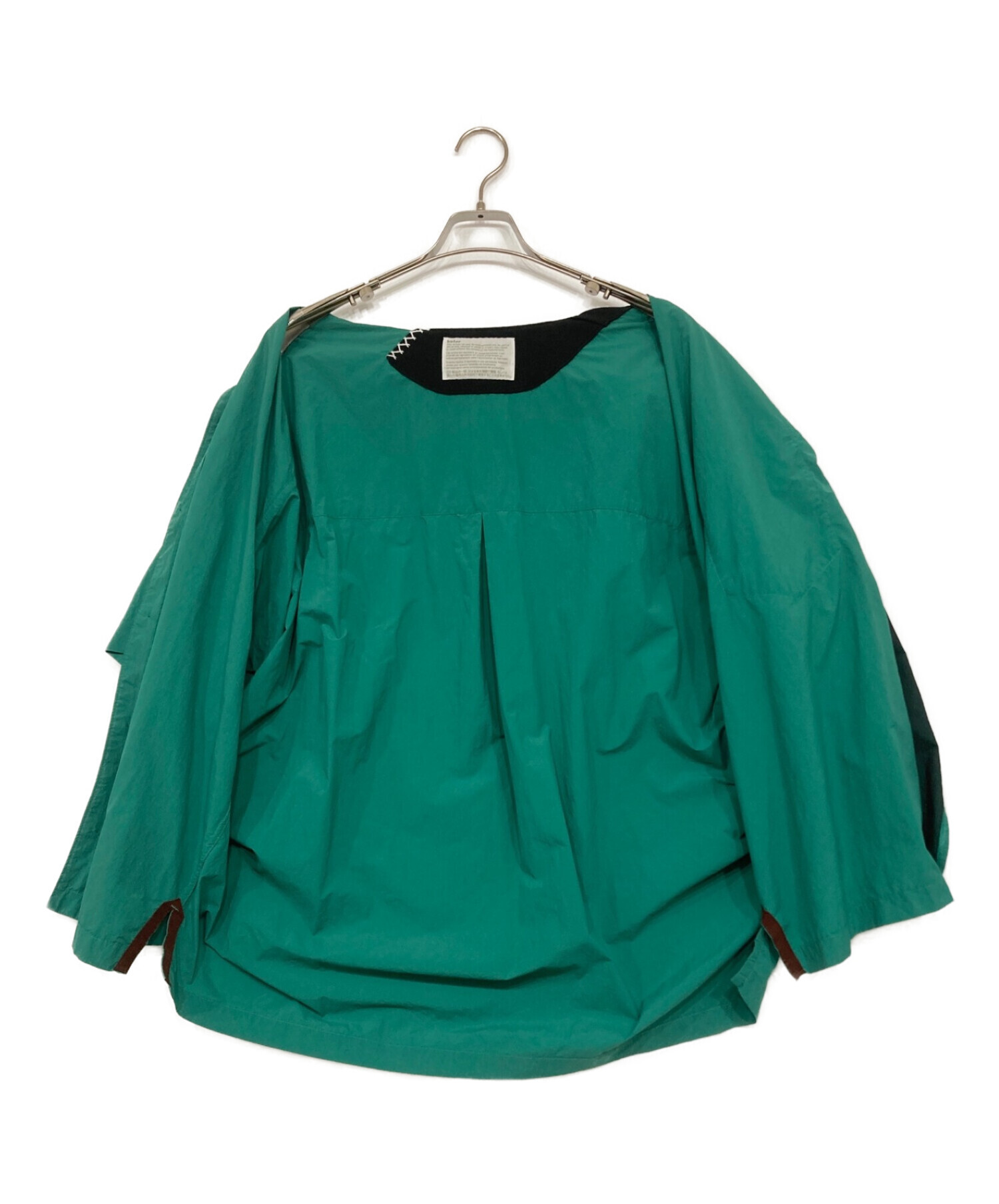 KOLOR (カラー) 22SS ナイロンタフタオープンカラーシャツ グリーン サイズ:3