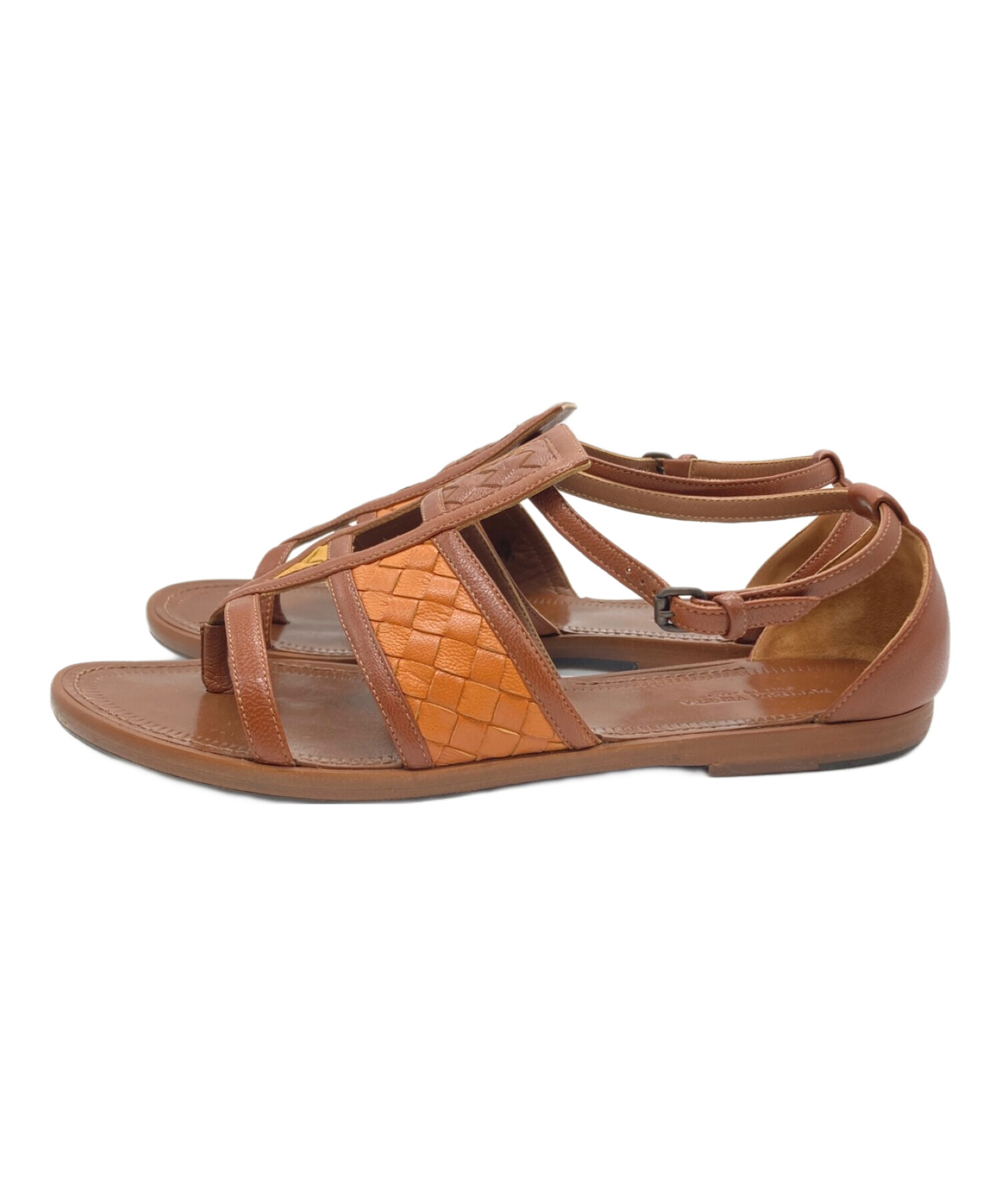 BOTTEGA VENETA (ボッテガベネタ) intrecciato Gladiator Sandals ブラウン サイズ:38 1/2