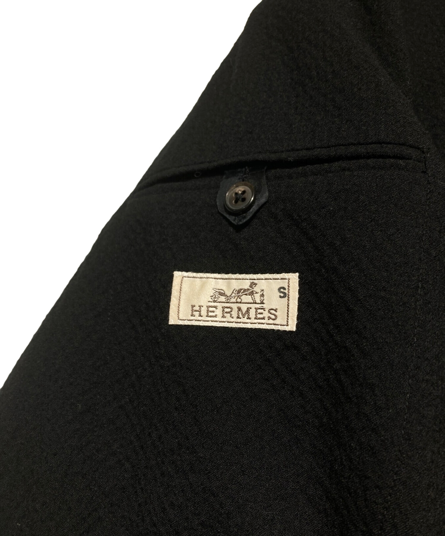 中古・古着通販】HERMES (エルメス) ウールテーラードジャケット ブラック サイズ:50｜ブランド・古着通販 トレファク公式【TREFAC  FASHION】スマホサイト