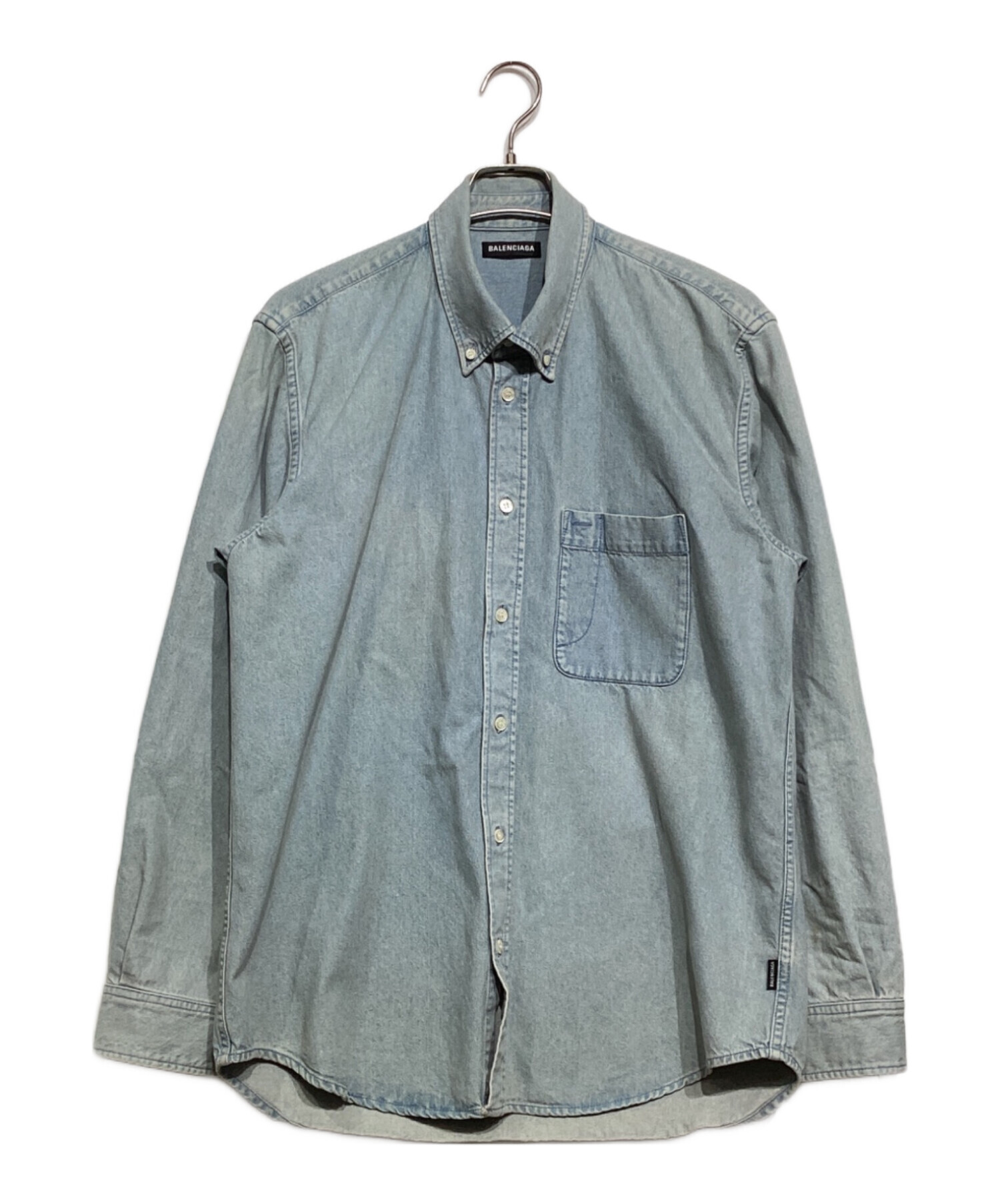 中古・古着通販】BALENCIAGA (バレンシアガ) 19SS Back Logo Denim Shirt インディゴ サイズ:37｜ブランド・古着通販  トレファク公式【TREFAC FASHION】スマホサイト