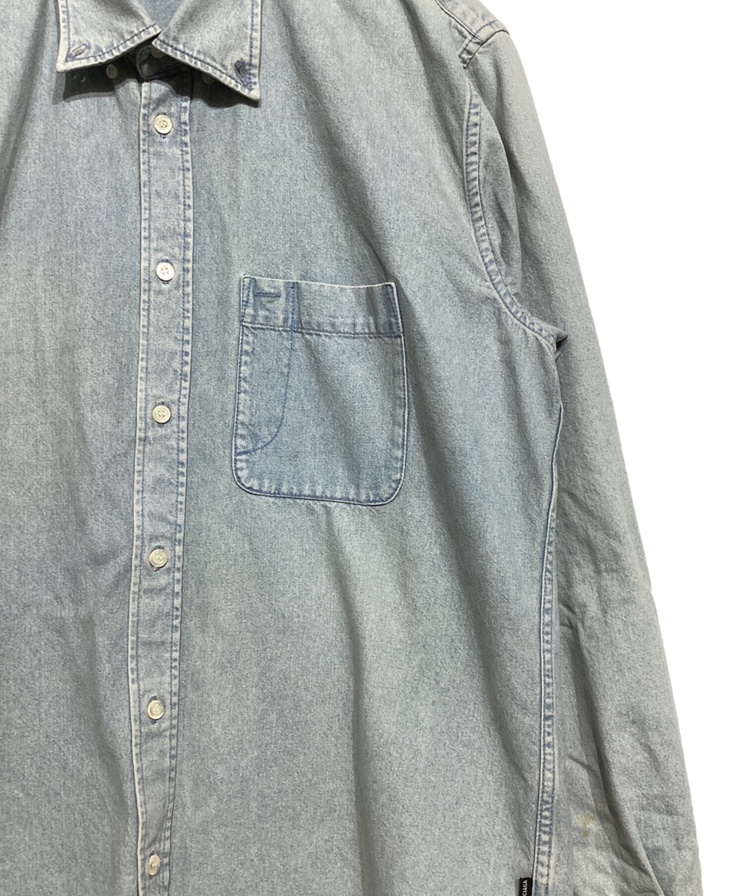 中古・古着通販】BALENCIAGA (バレンシアガ) 19SS Back Logo Denim Shirt インディゴ サイズ:37｜ブランド・古着通販  トレファク公式【TREFAC FASHION】スマホサイト