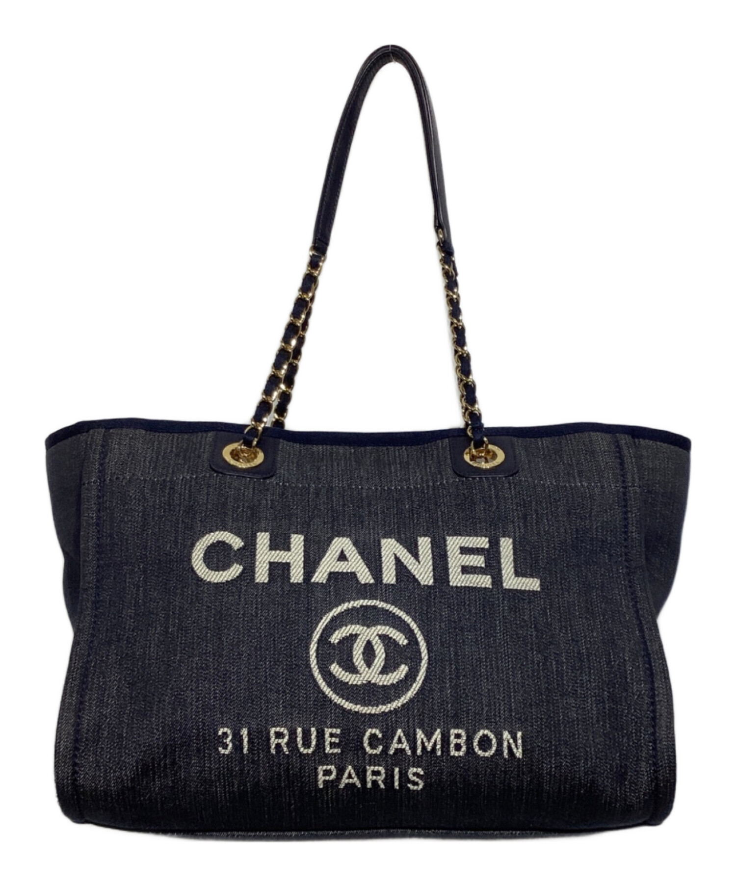 CHANEL (シャネル) ドーヴィルMM デニムトートバッグ インディゴ