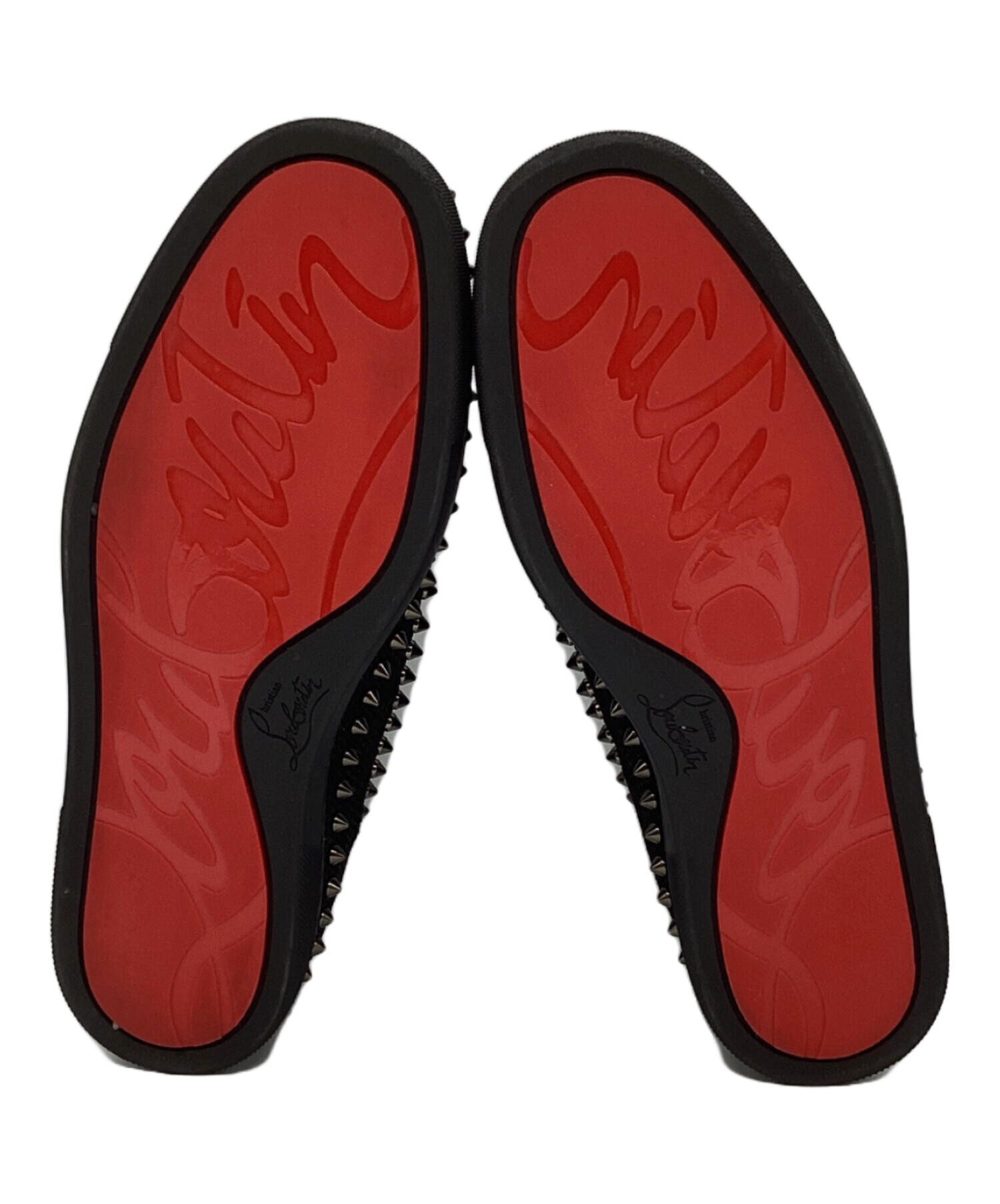 中古・古着通販】Christian Louboutin (クリスチャン・ルブタン) PIK BOAT FLAT スタッズスリッポン ブラック  サイズ:40.5｜ブランド・古着通販 トレファク公式【TREFAC FASHION】スマホサイト