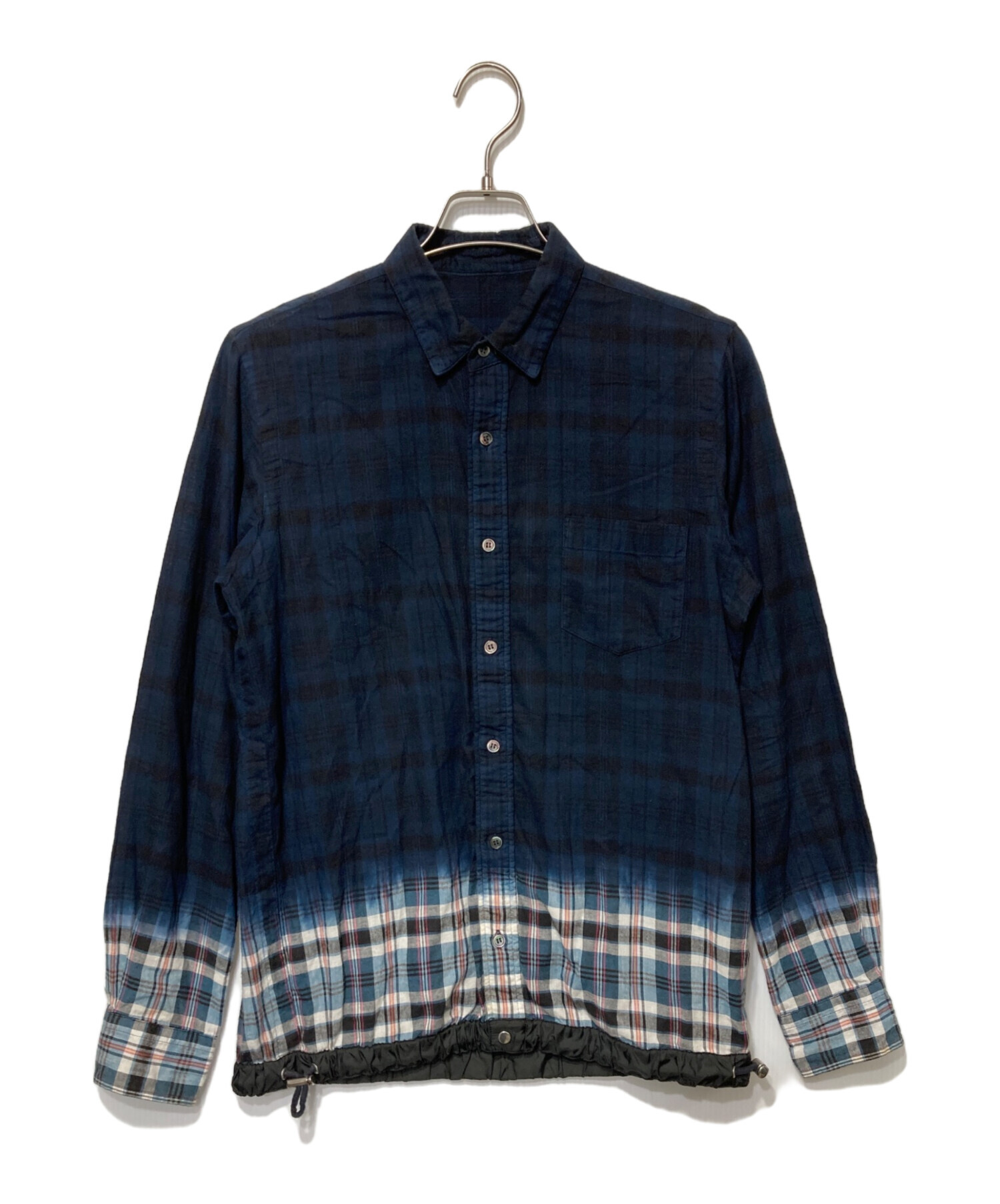 中古・古着通販】sacai (サカイ) グラデーションチェックシャツ ネイビー サイズ:1｜ブランド・古着通販 トレファク公式【TREFAC  FASHION】スマホサイト