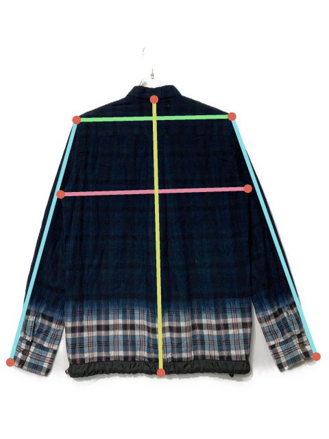 中古・古着通販】sacai (サカイ) グラデーションチェックシャツ ネイビー サイズ:1｜ブランド・古着通販 トレファク公式【TREFAC  FASHION】スマホサイト