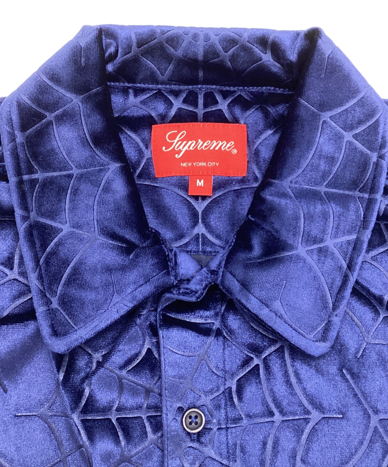 中古・古着通販】SUPREME (シュプリーム) 21AW Spider Web Velvet S/S Shirt ネイビー  サイズ:M｜ブランド・古着通販 トレファク公式【TREFAC FASHION】スマホサイト