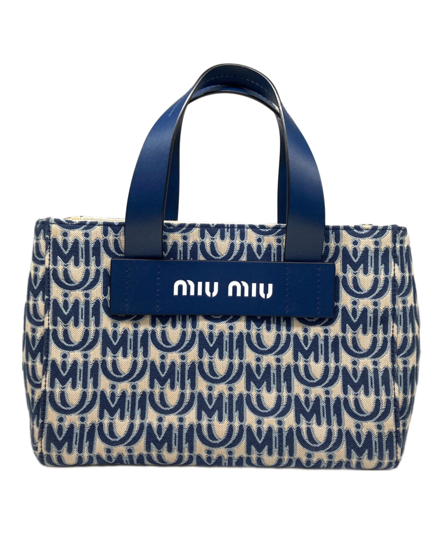 中古・古着通販】MIU MIU (ミュウミュウ) ジャガードロゴ2WAYバッグ ネイビー｜ブランド・古着通販 トレファク公式【TREFAC  FASHION】スマホサイト