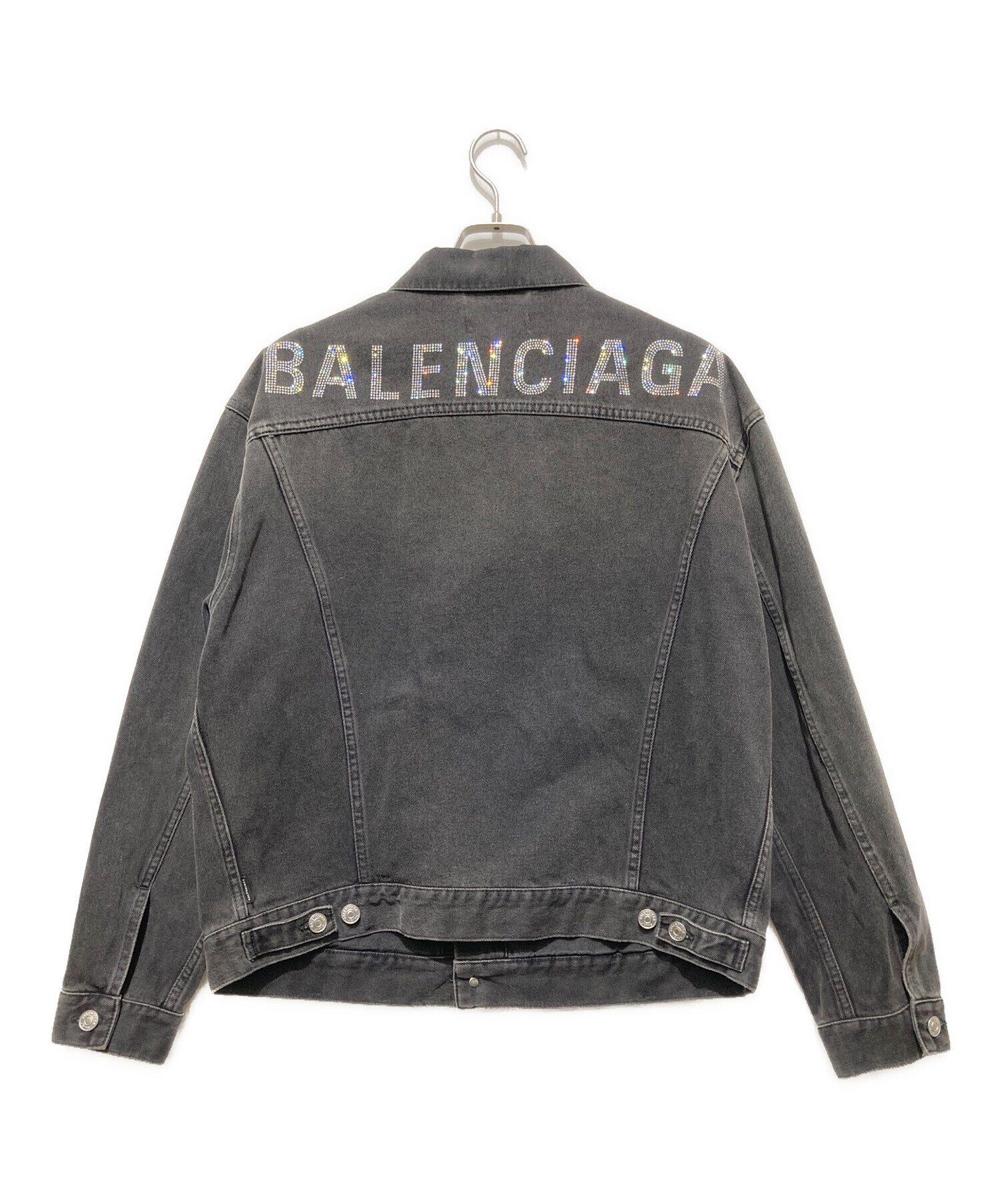 中古・古着通販】BALENCIAGA (バレンシアガ) ロゴストーンデニムジャケット ブラック サイズ:34｜ブランド・古着通販  トレファク公式【TREFAC FASHION】スマホサイト