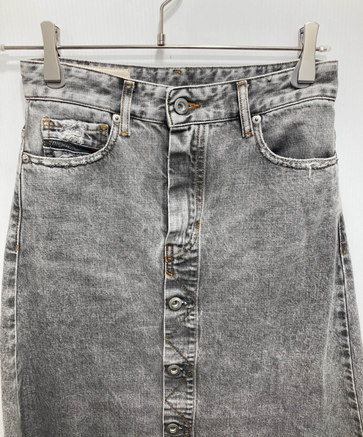 中古・古着通販】DIESEL (ディーゼル) ケミカルウォッシュデニムスカート／DE-MARGY グレー サイズ:24｜ブランド・古着通販  トレファク公式【TREFAC FASHION】スマホサイト