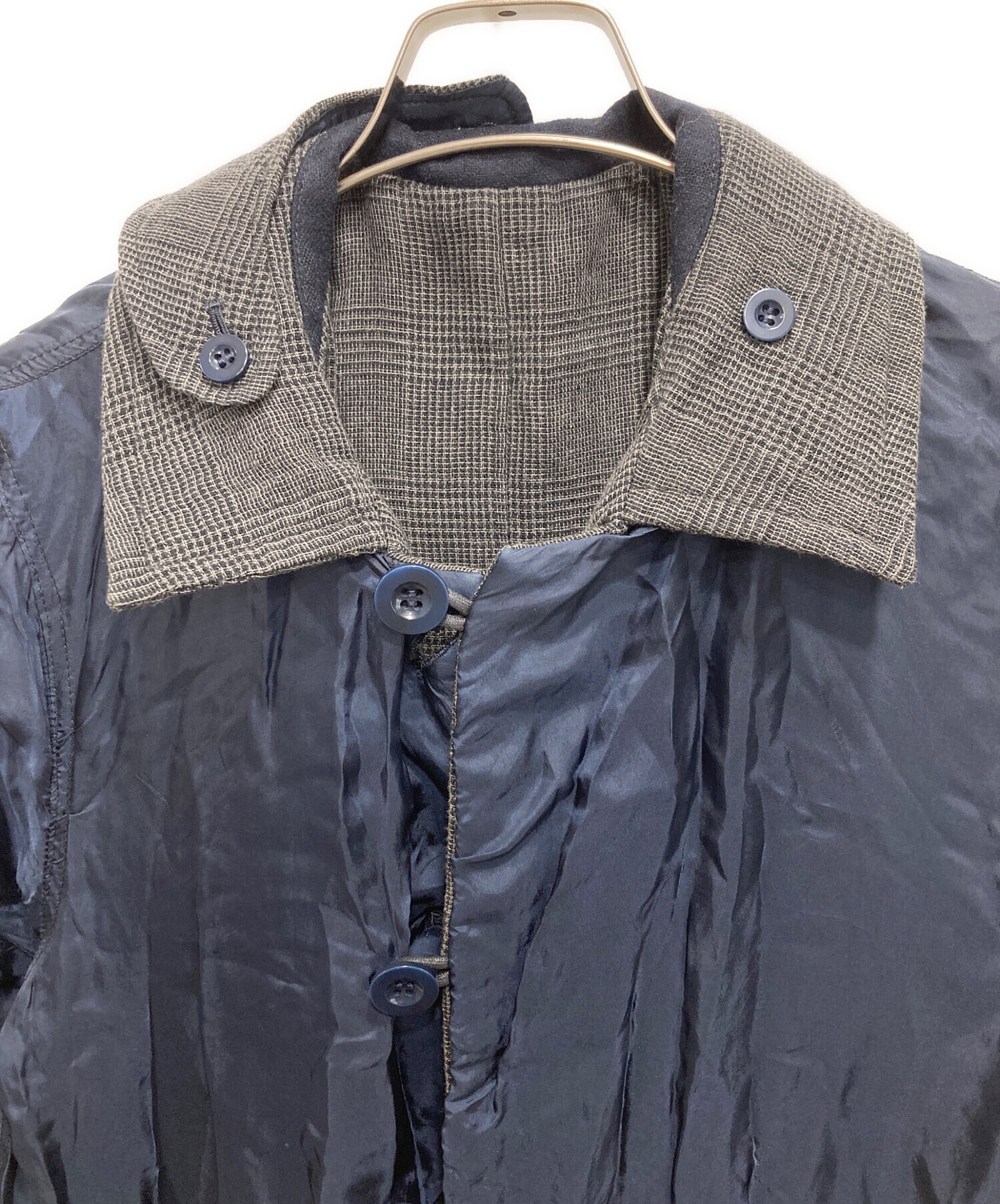 中古・古着通販】sacai (サカイ) リバーシブルコート／グレンチェックロングコート ブラウン サイズ:S｜ブランド・古着通販  トレファク公式【TREFAC FASHION】スマホサイト