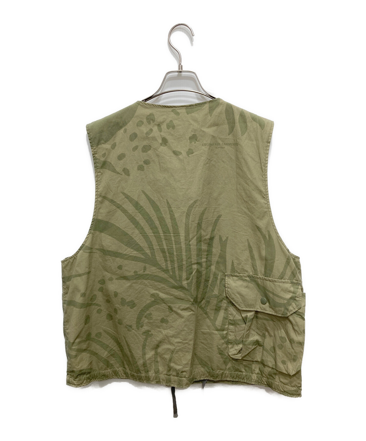 中古・古着通販】Engineered Garments (エンジニアド ガーメンツ) 22ss Cover Vest-Leaf Print  Cotton Poplin／ベスト カーキ サイズ:L｜ブランド・古着通販 トレファク公式【TREFAC FASHION】スマホサイト