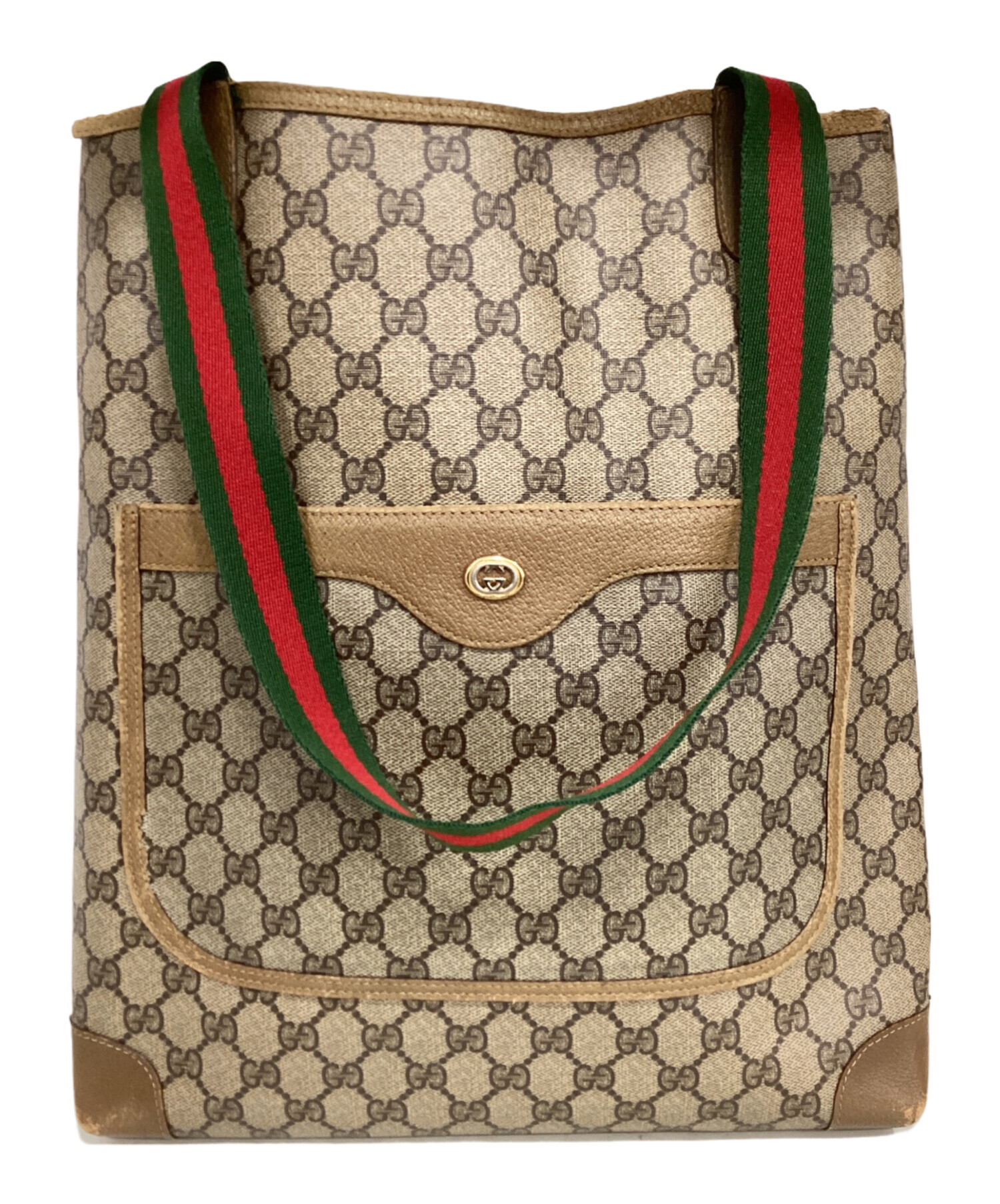 中古・古着通販】GUCCI (グッチ) オールドグッチ シェリーライン GGプラス トートバッグ コーティングキャンバストートバッグ ブラウン｜ブランド・古着通販  トレファク公式【TREFAC FASHION】スマホサイト