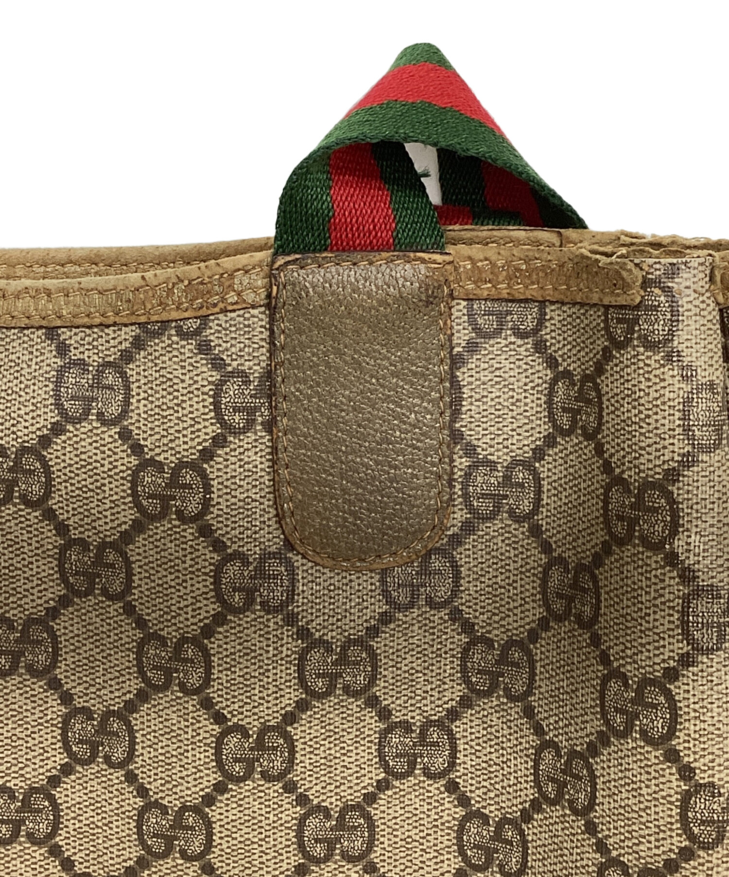 GUCCI (グッチ) オールドグッチ シェリーライン GGプラス トートバッグ コーティングキャンバストートバッグ ブラウン