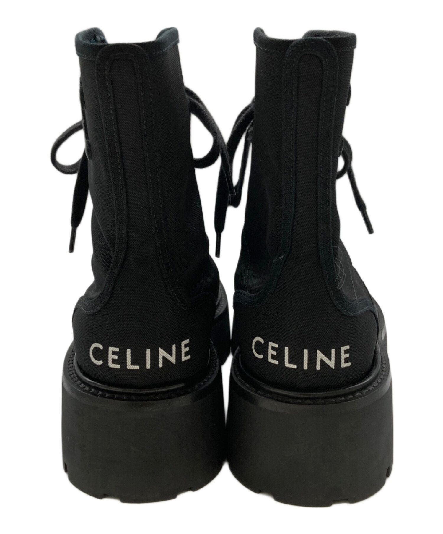 中古・古着通販】CELINE (セリーヌ) バルキー レースアップブーツ ブラック サイズ:38｜ブランド・古着通販 トレファク公式【TREFAC  FASHION】スマホサイト