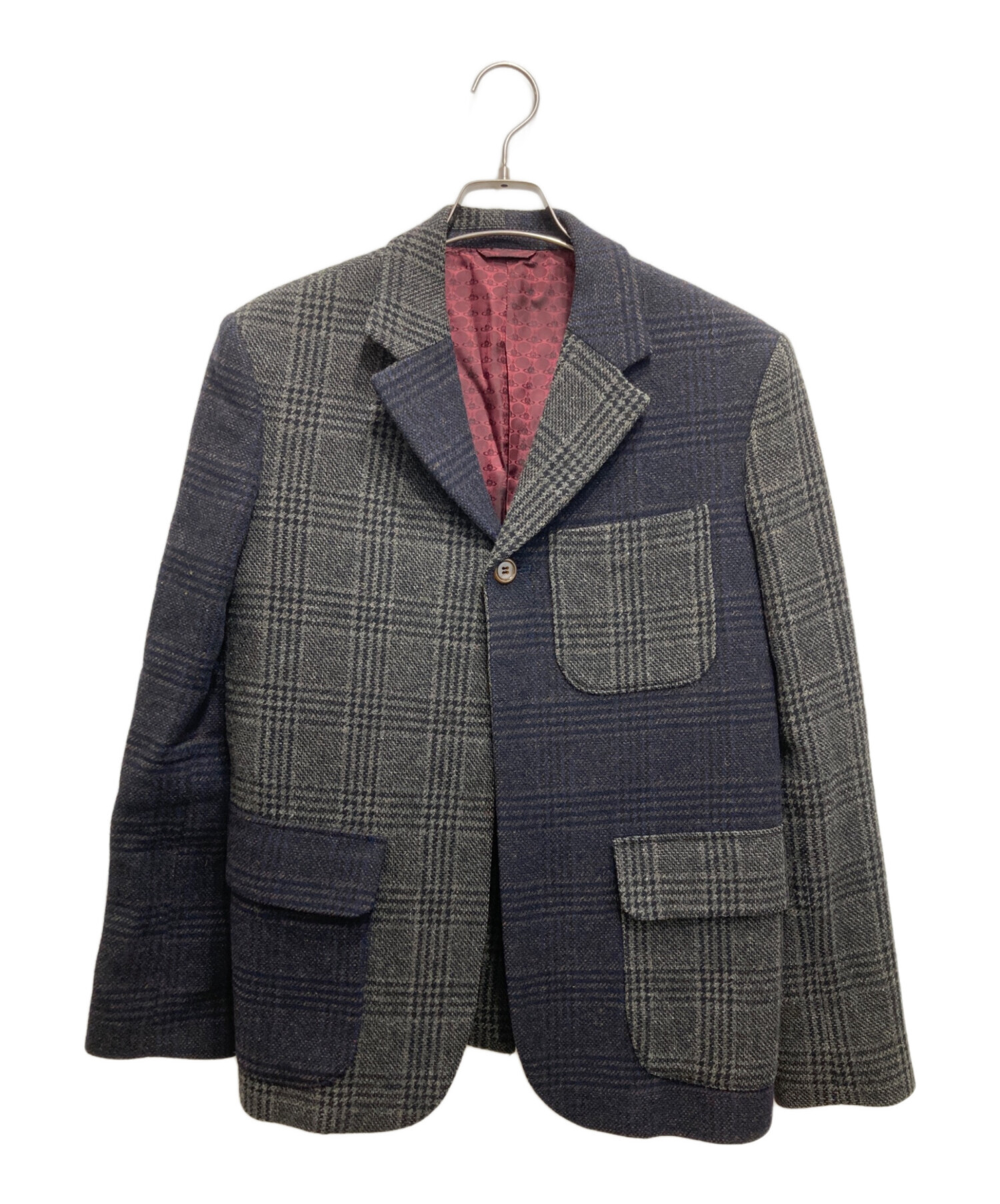 中古・古着通販】Vivienne Westwood man (ヴィヴィアン ウェストウッド マン) チェック柄テーラードジャケット グレー  サイズ:46｜ブランド・古着通販 トレファク公式【TREFAC FASHION】スマホサイト