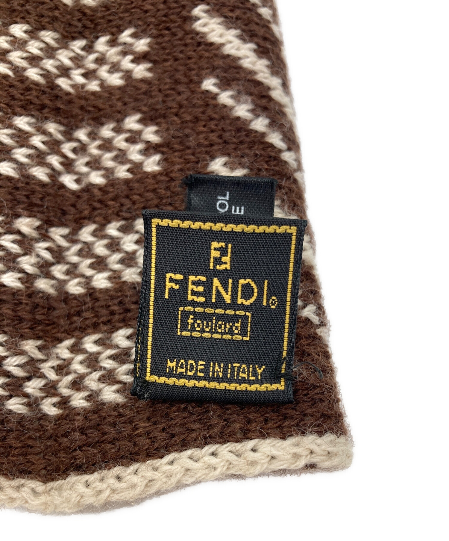 中古・古着通販】FENDI (フェンディ) ズッカ＆総柄マフラー ブラウン×アイボリー｜ブランド・古着通販 トレファク公式【TREFAC  FASHION】スマホサイト