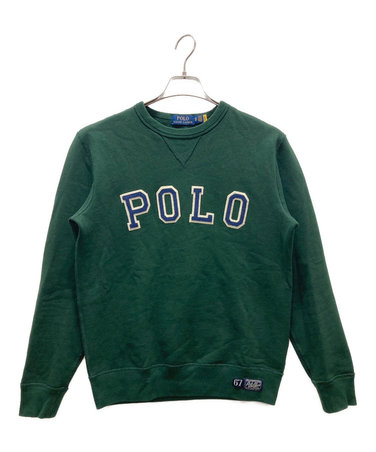 中古・古着通販】POLO RALPH LAUREN (ポロ・ラルフローレン) ワッペンロゴスウェット グリーン サイズ:XS｜ブランド・古着通販  トレファク公式【TREFAC FASHION】スマホサイト