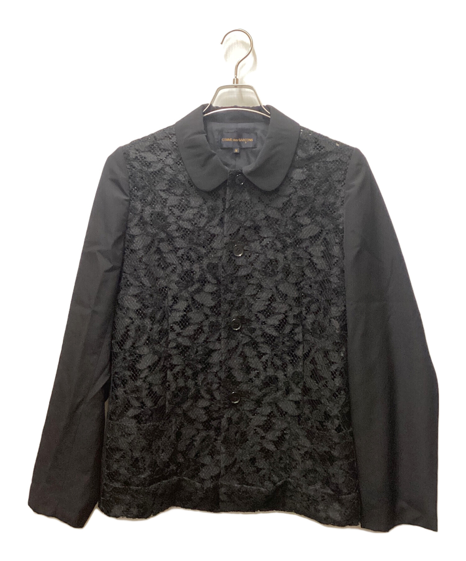 中古・古着通販】COMME des GARCONS (コムデギャルソン) 丸襟レースジャケット ブラック サイズ:M｜ブランド・古着通販  トレファク公式【TREFAC FASHION】スマホサイト