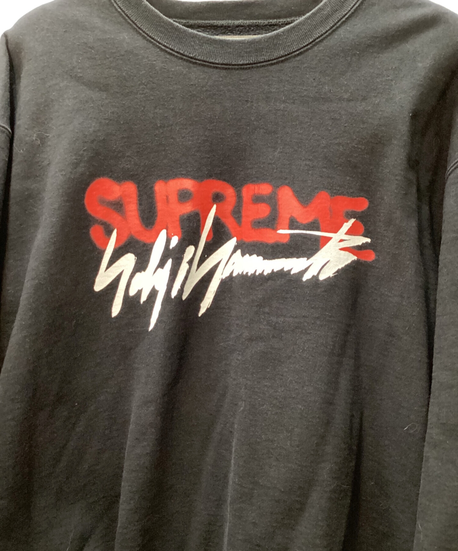 中古・古着通販】SUPREME (シュプリーム) YOHJI YAMAMOTO (ヨウジヤマモト) Crewneck Black/コラボロゴスウェット  ブラック サイズ:L｜ブランド・古着通販 トレファク公式【TREFAC FASHION】スマホサイト