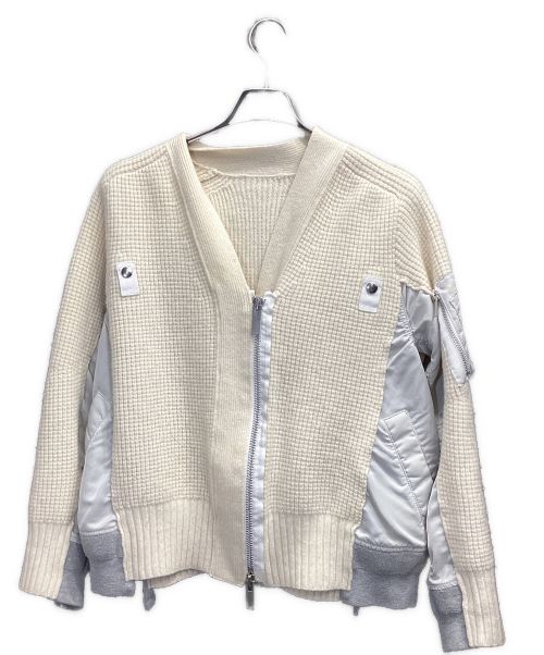 中古・古着通販】sacai (サカイ) ニットドッキングボンバーブルゾン ベージュ サイズ:3｜ブランド・古着通販 トレファク公式【TREFAC  FASHION】スマホサイト