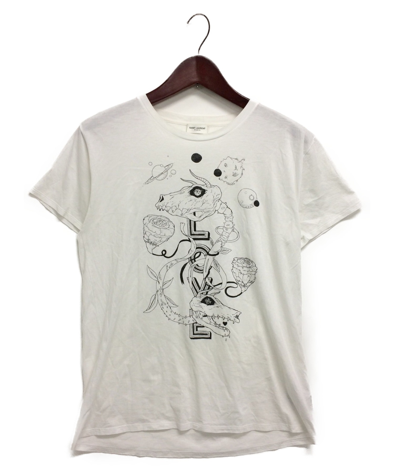 Saint Laurent Paris (サンローランパリ) Grimes Love T-shirt ホワイト サイズ:L