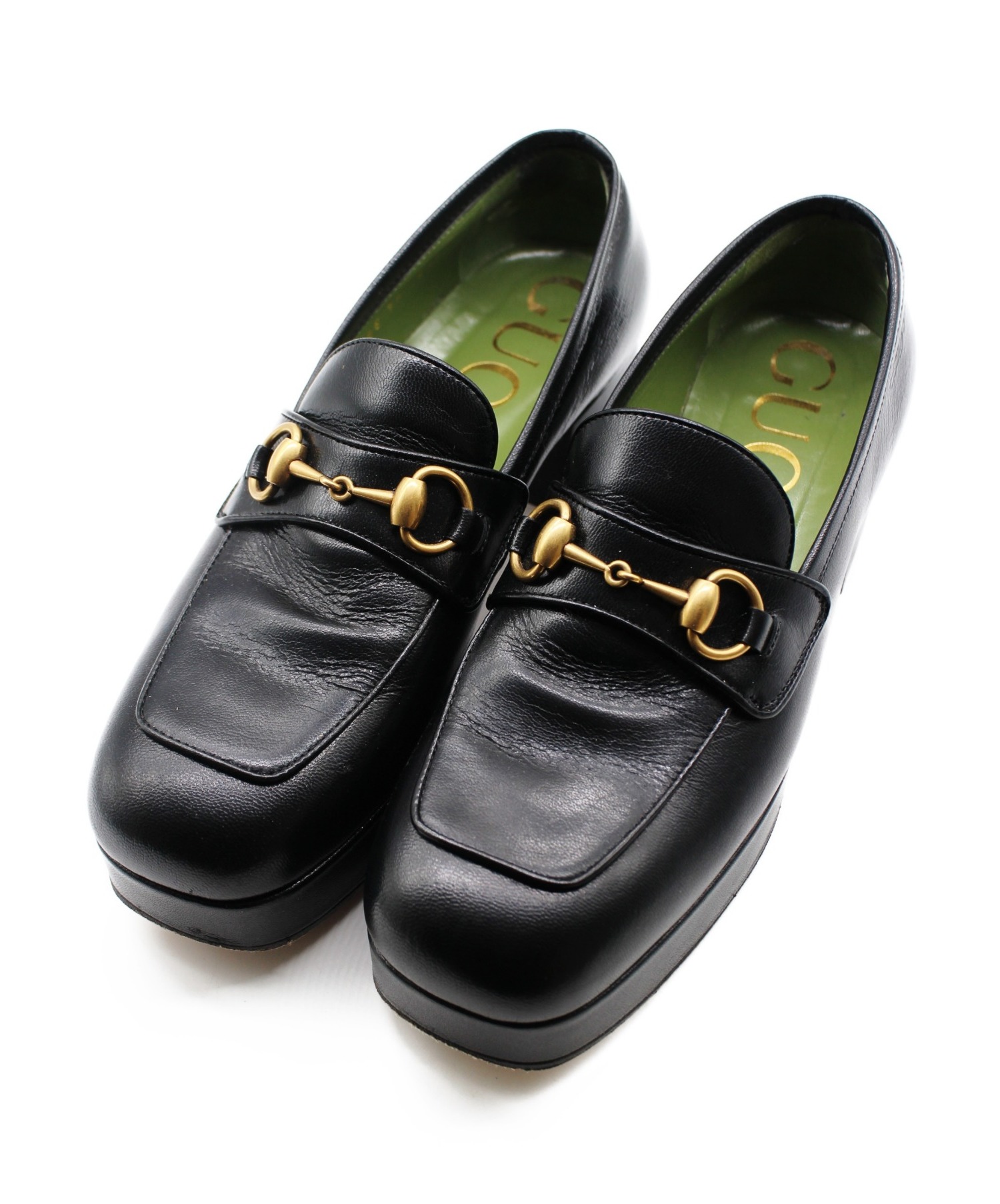 Vintage グッチ パンプス ローファー ホースビット レザー シューズ 靴 レディース 5.5B(22.5cm相当) ブラック