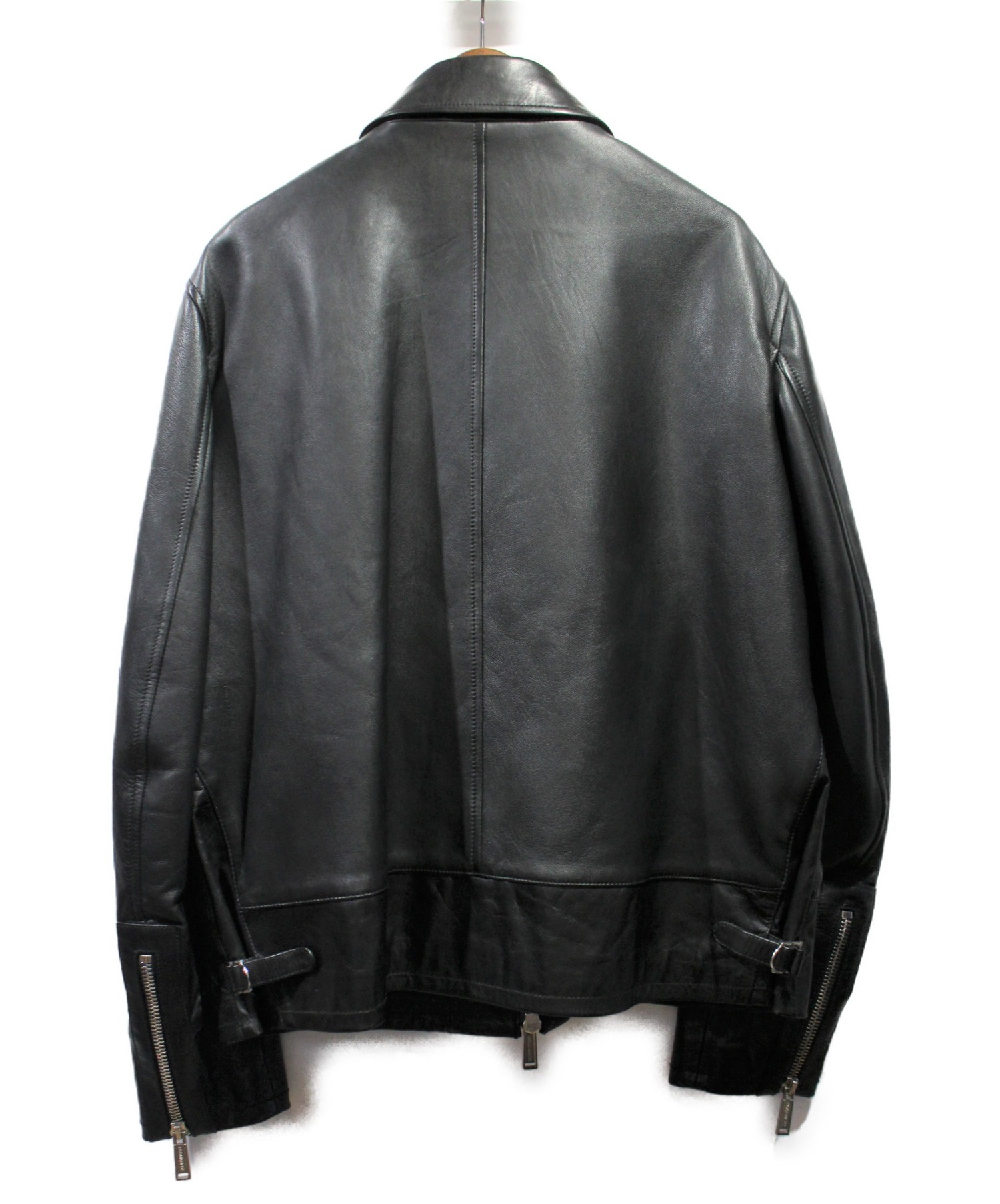 DSQUARED2 (ディースクエアード) ピンバッチレザージャケット ブラック サイズ:XL