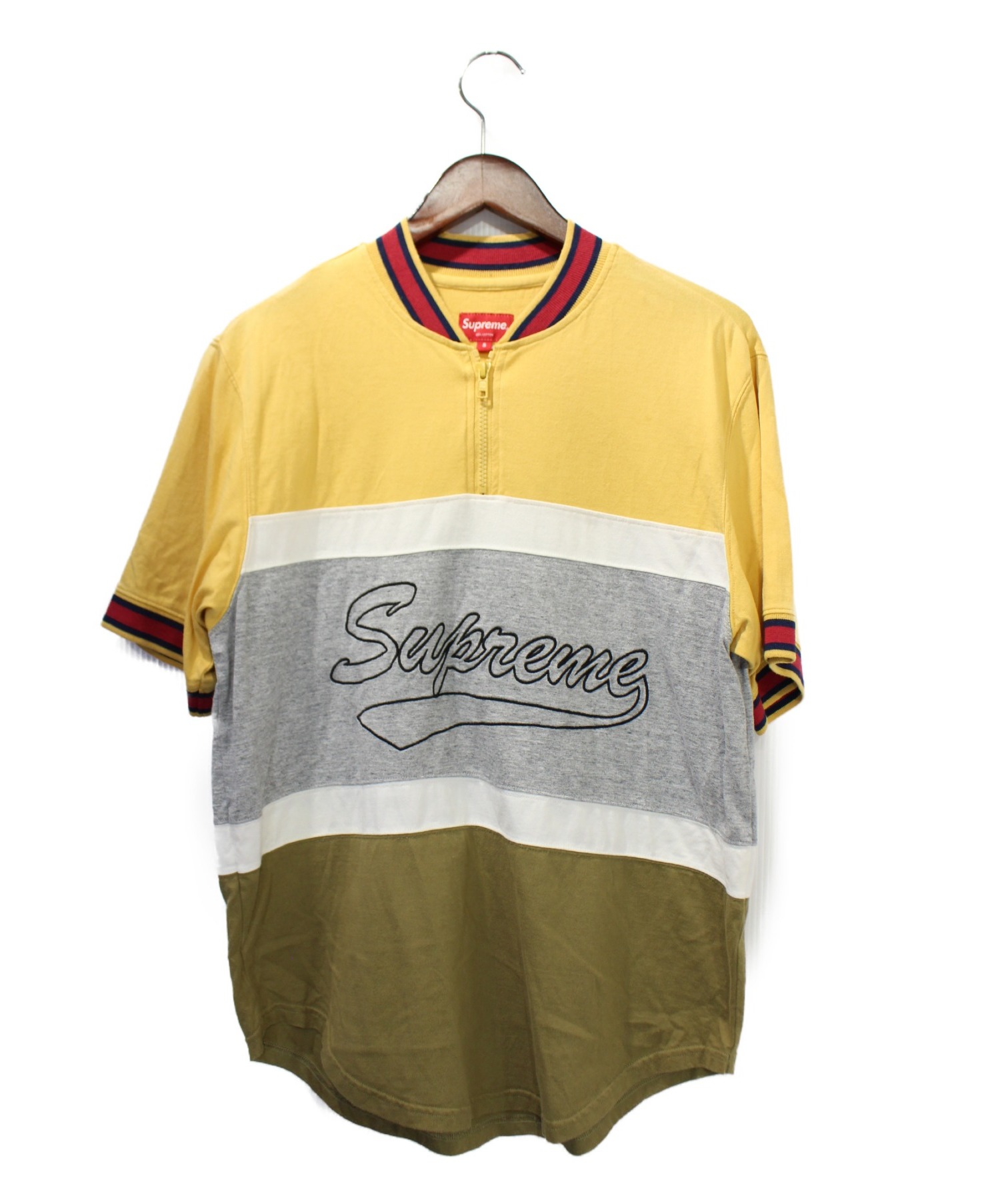 Supreme (シュプリーム) 17SS half zip s/s baseball top サイズ:S