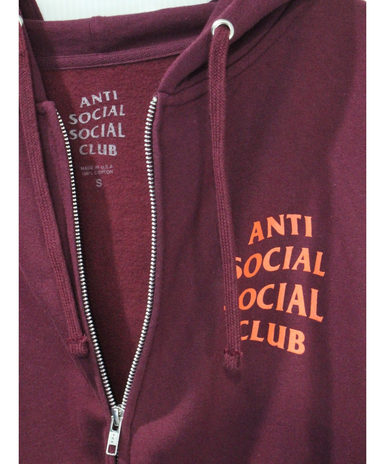 anti social social club ジップパーカー トップ 中古