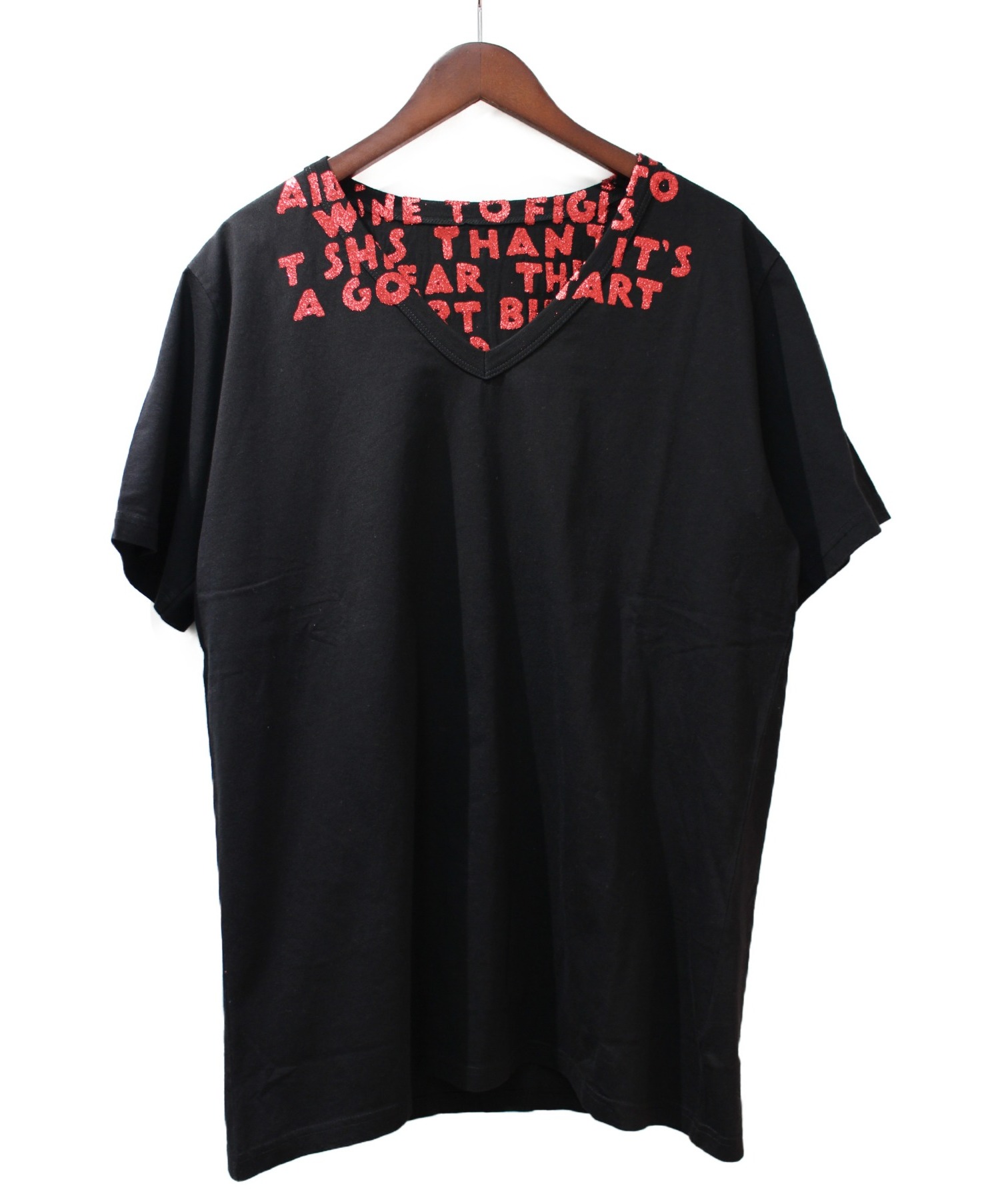 メゾンマルジェラ MaisonMargiela 未使用 黒Tシャツ エイズT - Tシャツ