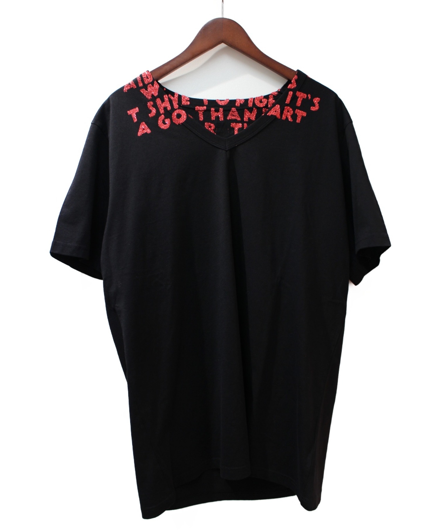 Maison Margiela (メゾンマルジェラ) エイズTシャツ ブラック サイズ:XL 未使用品