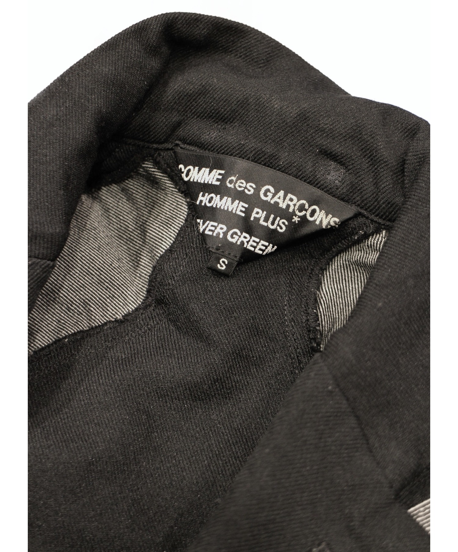 COMME des GARCONS HOMME PLUS (コムデギャルソンオムプリュス) ポリ縮絨ジャケット ブラック×グレー サイズ:S