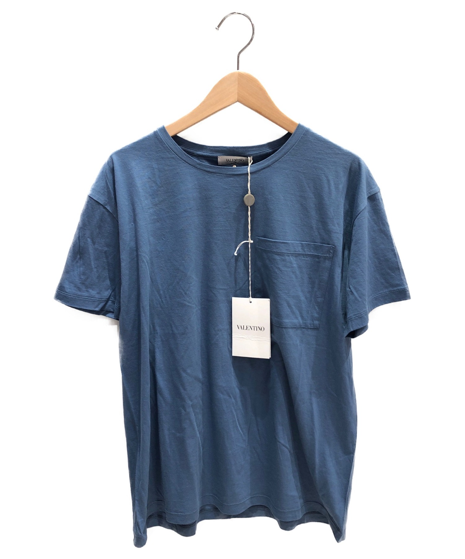 VALENTINO (バレンチノ) バックスタッズポケットTシャツ ブルー サイズ:S 未使用品