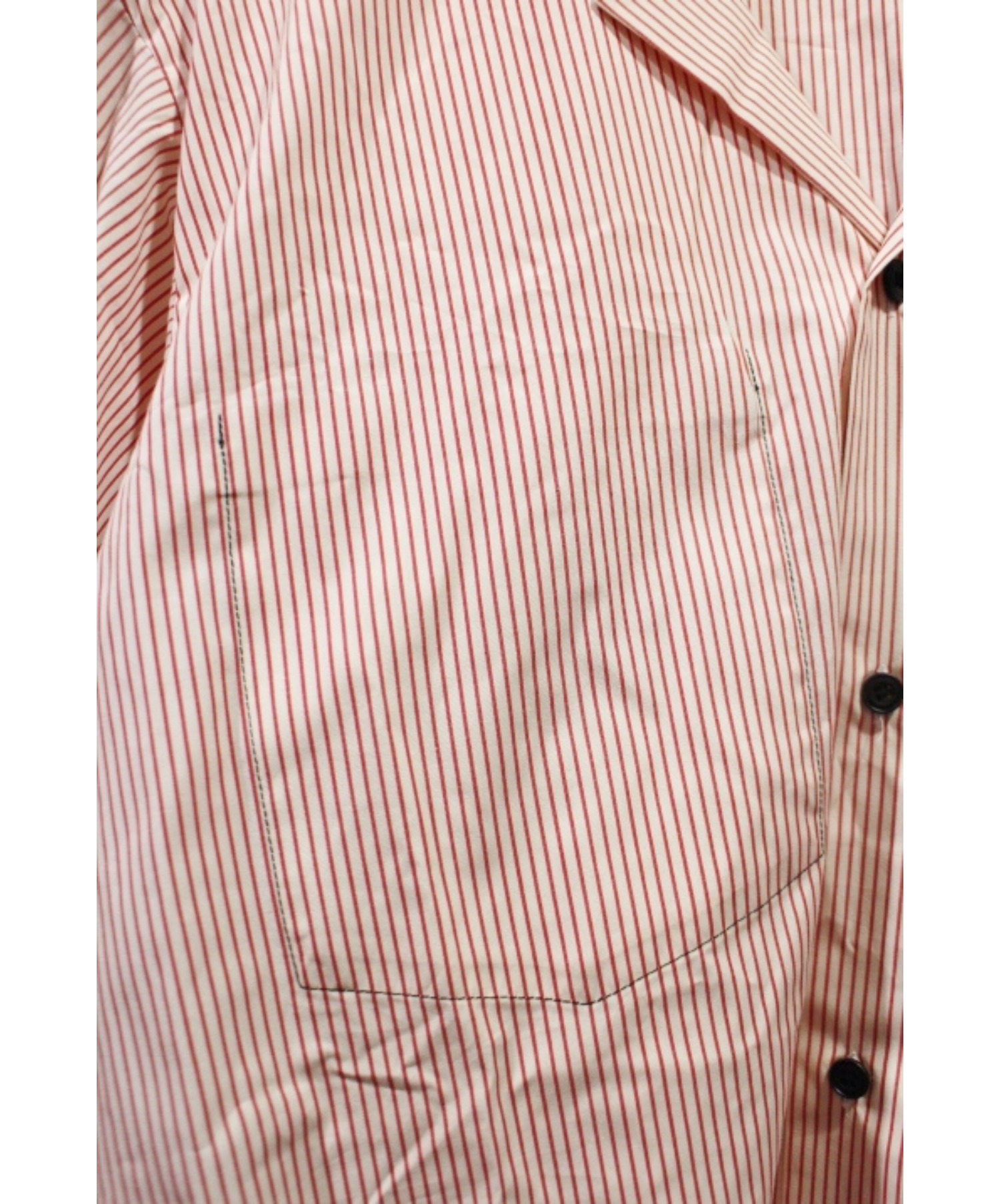 SUNSEA (サンシー) RED STRIPE GIGOLO SHIRT レッド サイズ:2 未使用品