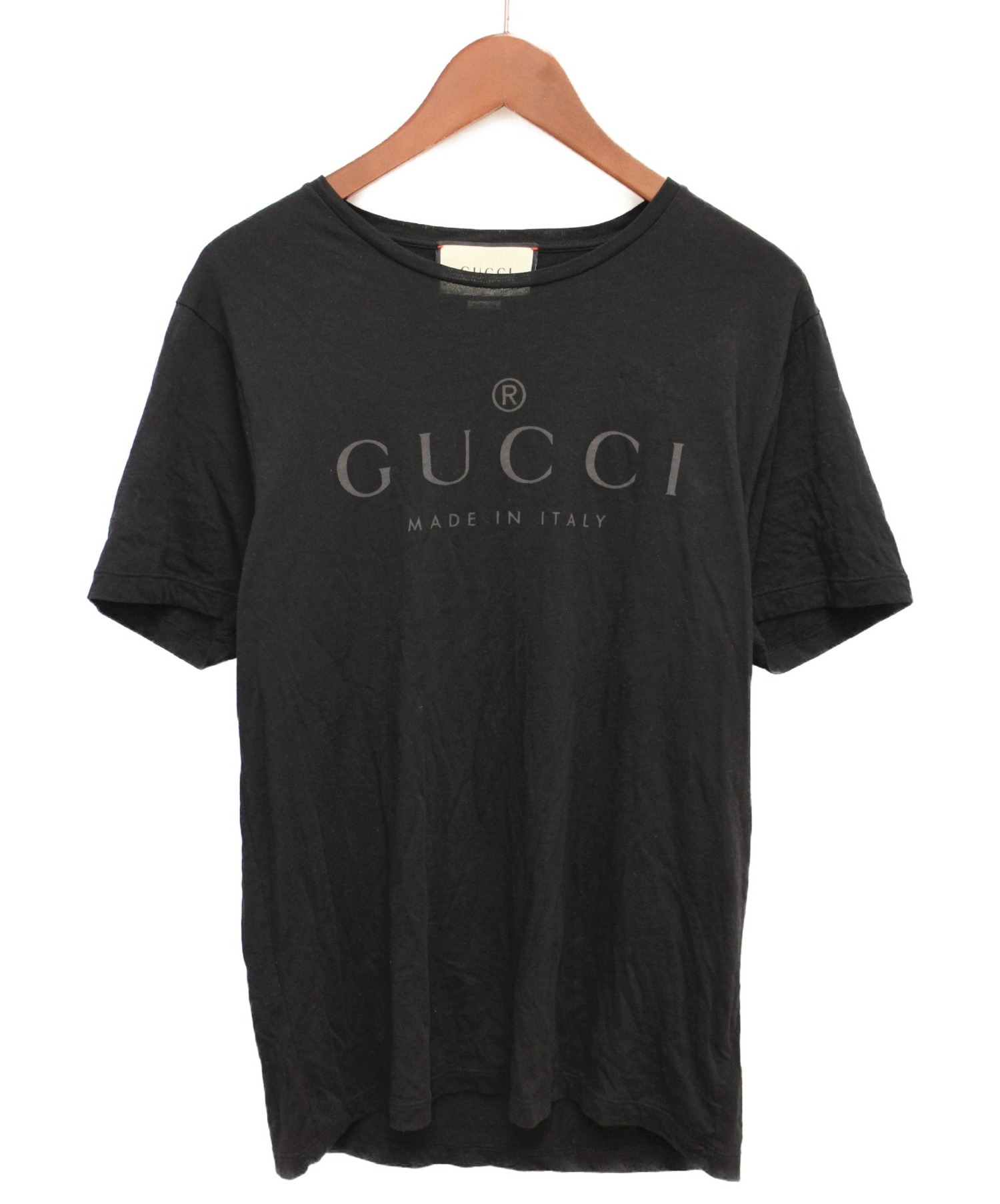 GUCCI (グッチ) ロゴTシャツ ブラック サイズ:L