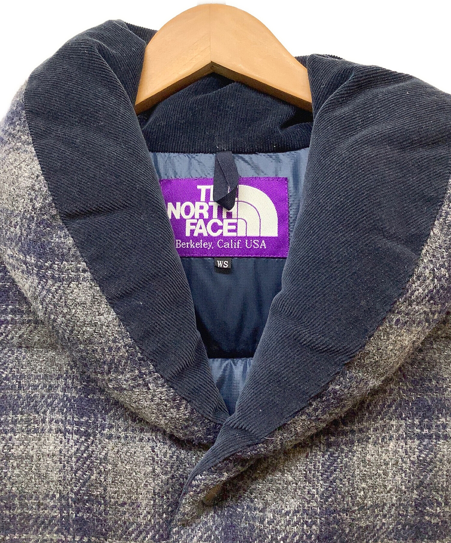 中古・古着通販】THE NORTHFACE PURPLELABEL (ザノースフェイス パープルレーベル) ウールダウンベスト グレー×ネイビー  サイズ:S｜ブランド・古着通販 トレファク公式【TREFAC FASHION】スマホサイト