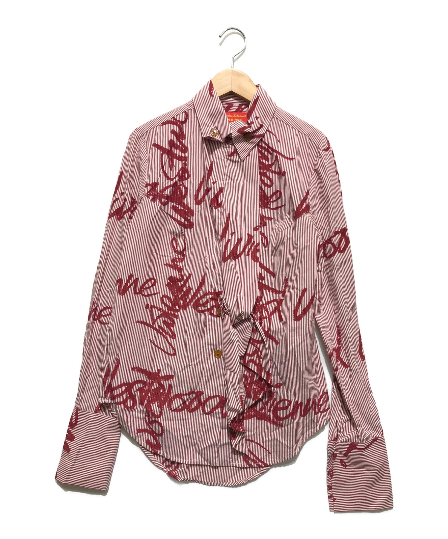 Vivienne Westwood RED LABEL (ヴィヴィアンウエストウッドレッドレーベル) ストライプボウタイシャツ レッド サイズ:3