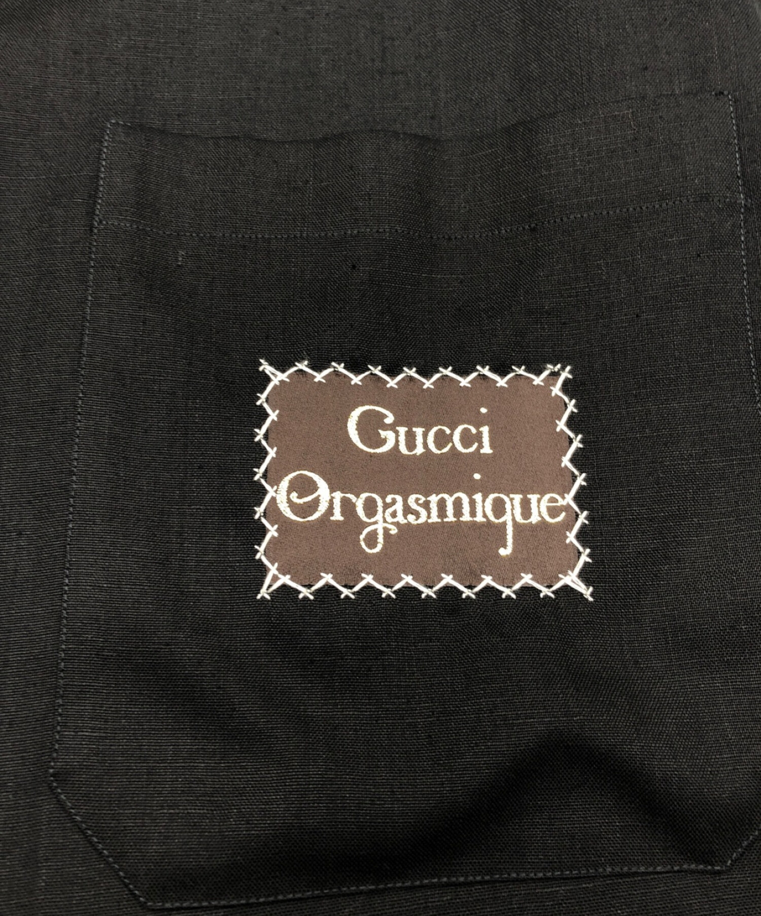 GUCCI (グッチ) 20SS Orgasmiqueボーリングシャツ ブラック サイズ:42