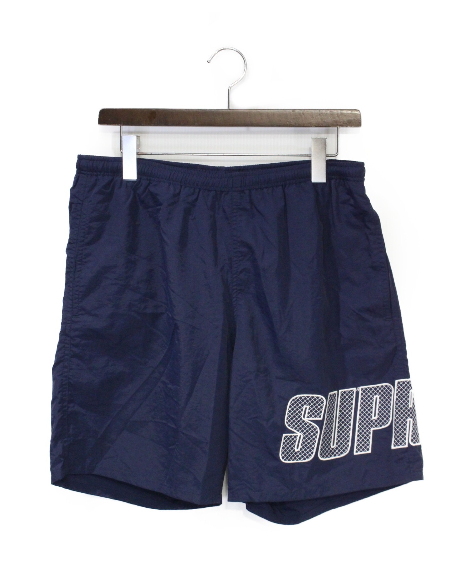 Supreme (シュプリーム) LOGO APPLIQUE WATER SHORT ネイビー サイズ:Ｍ