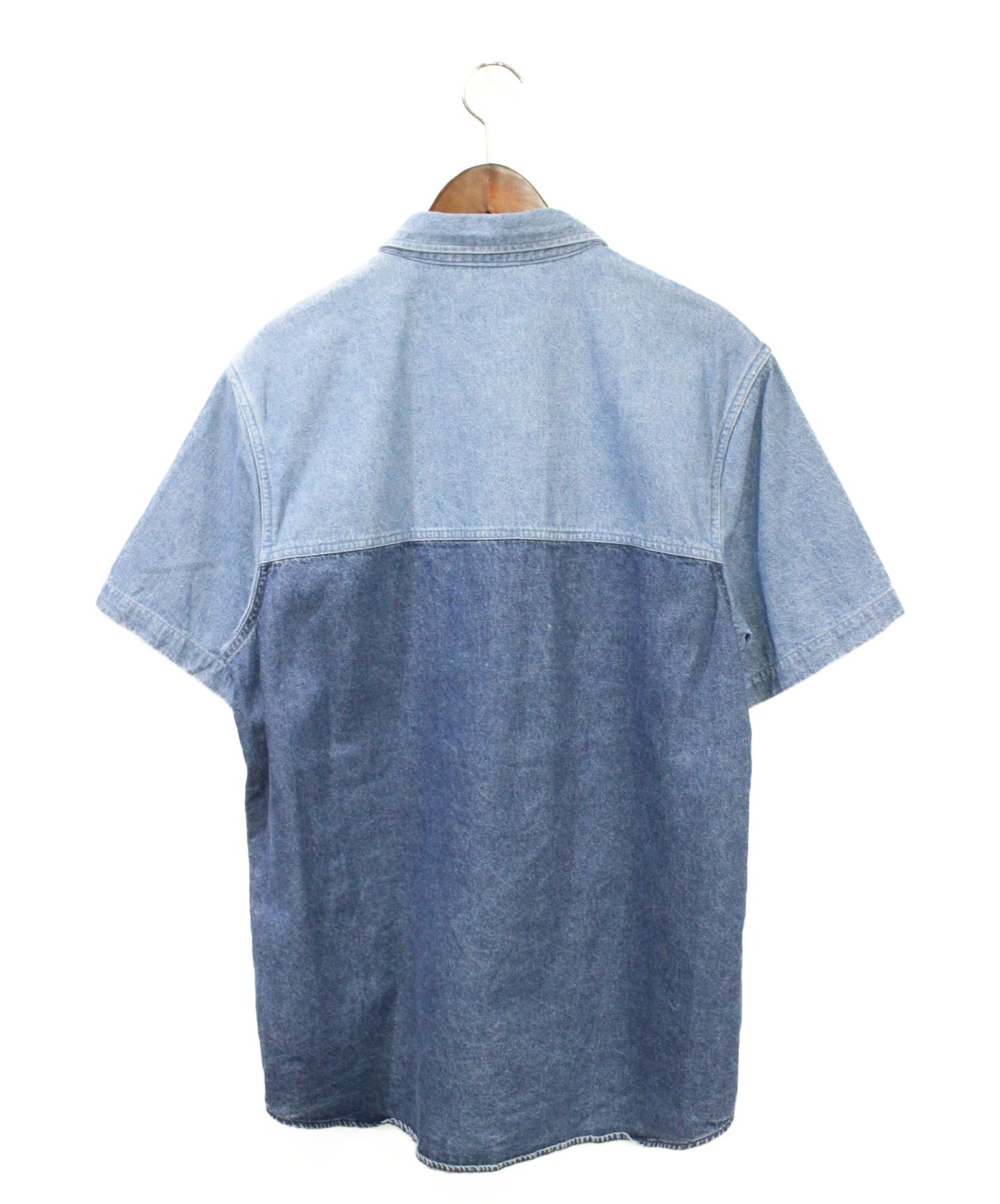 Supreme (シュプリーム) 19SS 2-Tone Denim S/S Shirt インディゴ サイズ:Ｌ