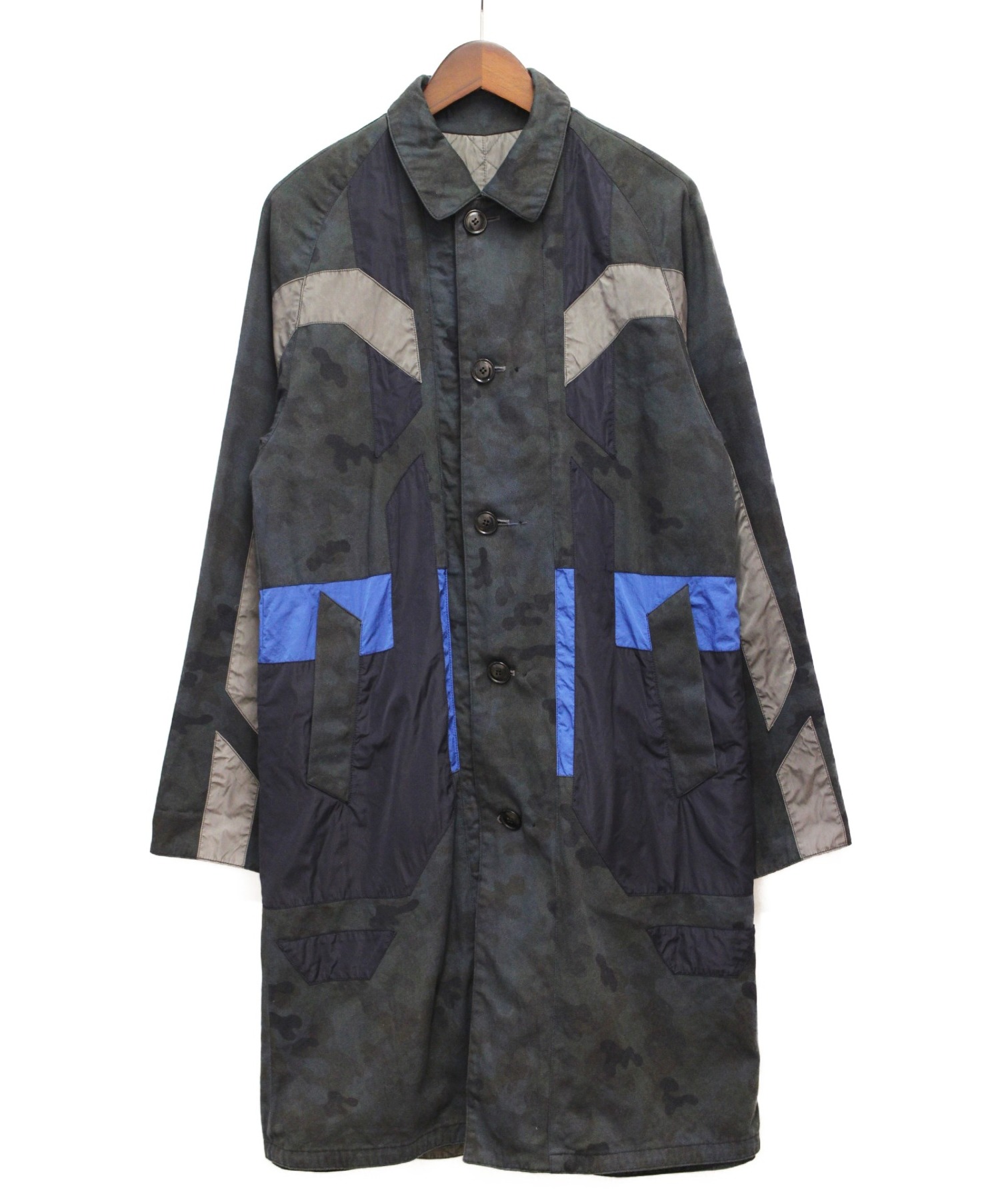 DRIES VAN NOTEN (ドリスヴァンノッテン) リバーシブルステンカラーコート グリーン×ネイビー サイズ:46