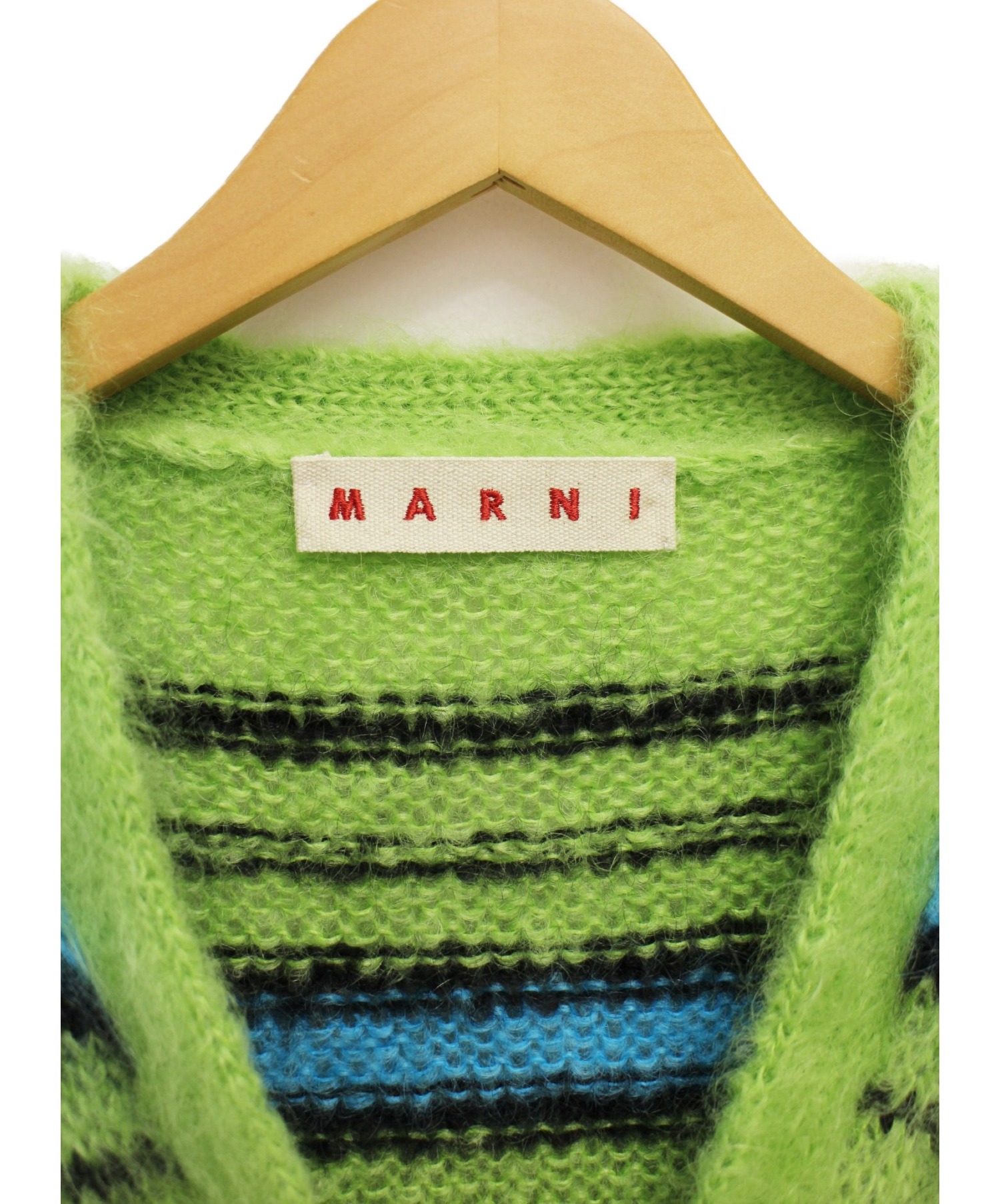 MARNI (マルニ) 19AW ストライプニットカーディガン グリーン サイズ:40