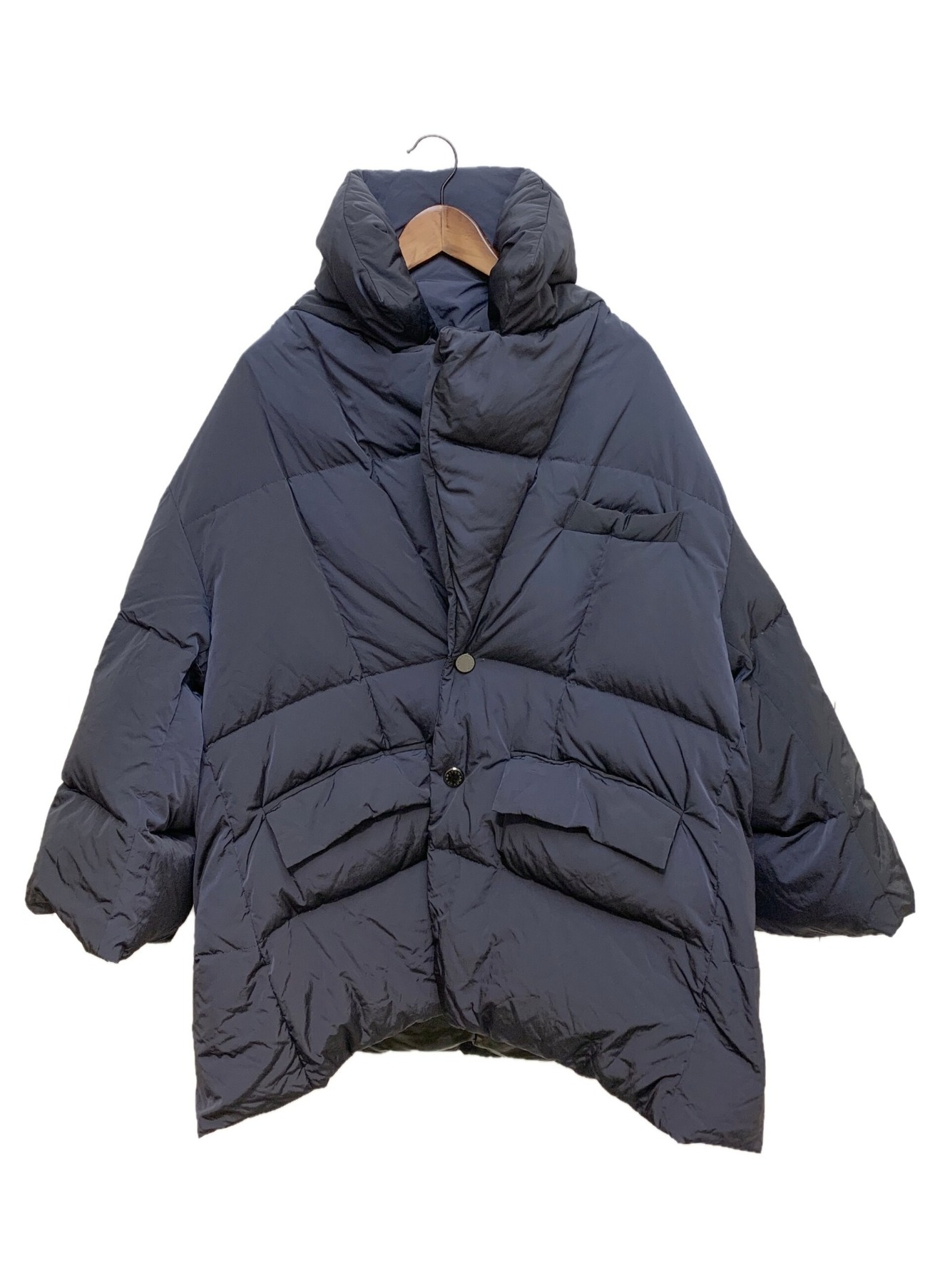 FUMITO GANRYU (フミトガンリュウ) 19AW TRAPEZE LAPEL DOWN JACKET ネイビー サイズ:2