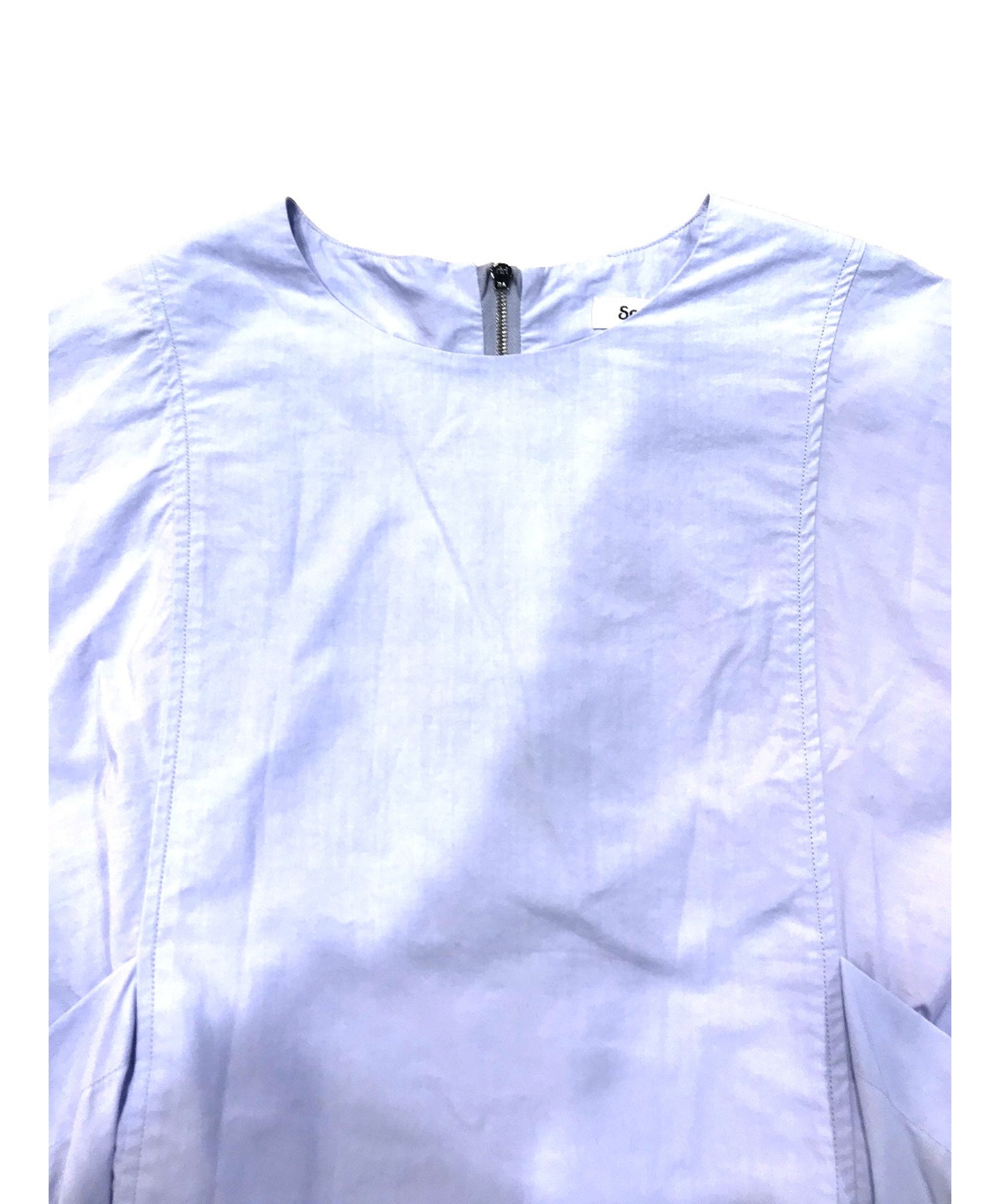 SCYE (サイ) 高密度タイプライターサイドベンツフレアーシャツ ブルー サイズ:M