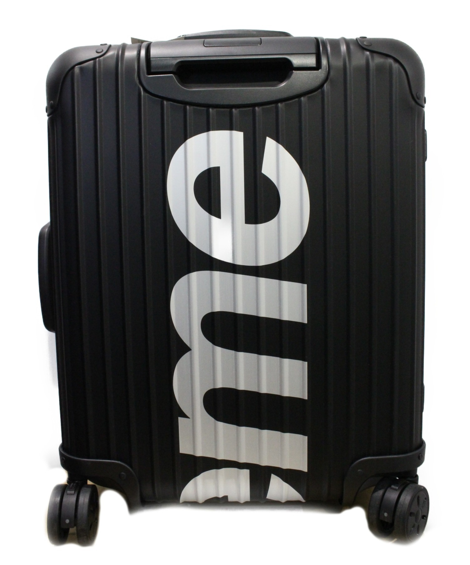 Supreme x RIMOWA 18SS Topas Multiwheel Suitcase Trolley bag Black White  Logo 45L