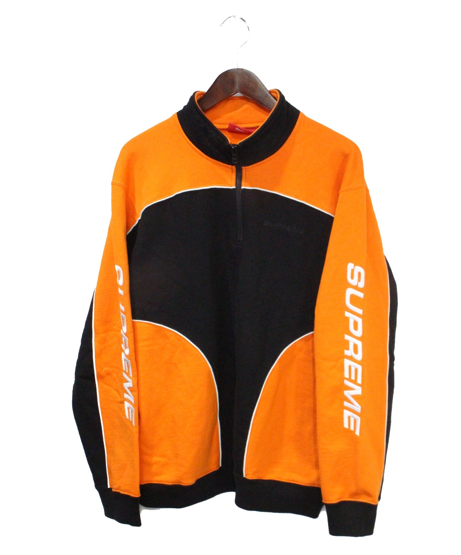 新品 Supreme Speedway Sweatshirt M 黒 オレンジ