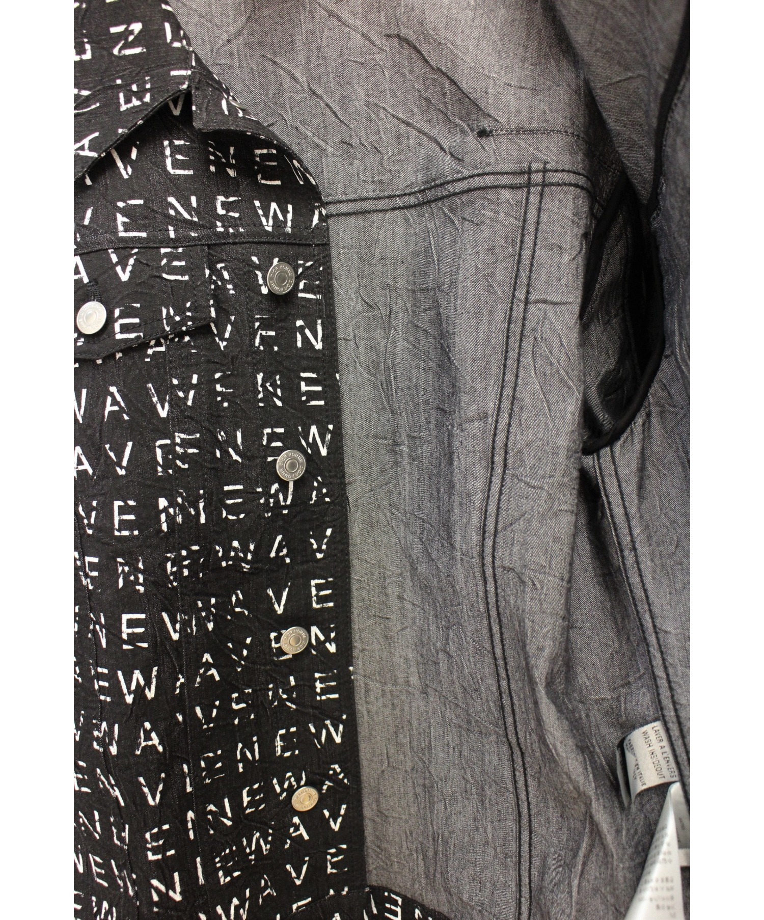 Dior Homme (ディオールオム) NEWAVEデニムジャケット ブラック サイズ:48