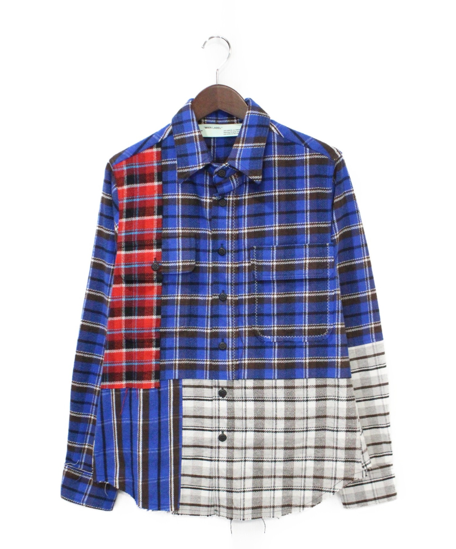 Off-White blue check shirt Mサイズ