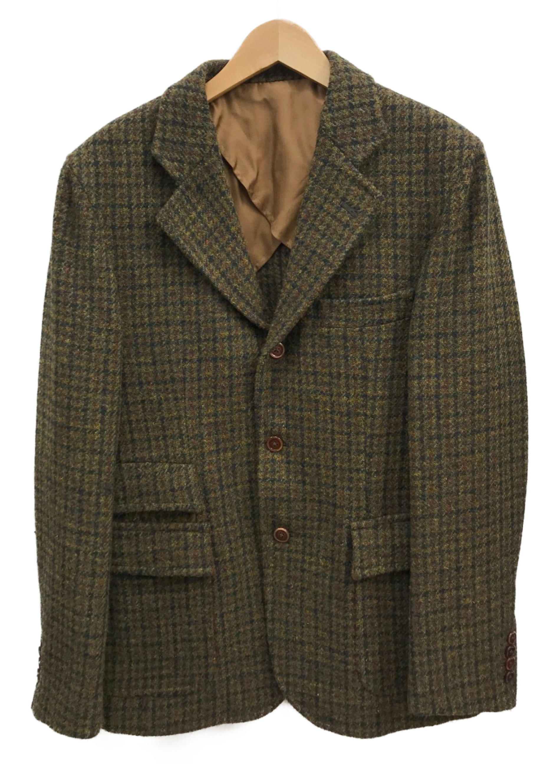 GDC × Harris Tweed (ジーディーシー × ハリスツイード) ツイード3ピーススーツ オリーブ サイズ:46 Harris Tweed