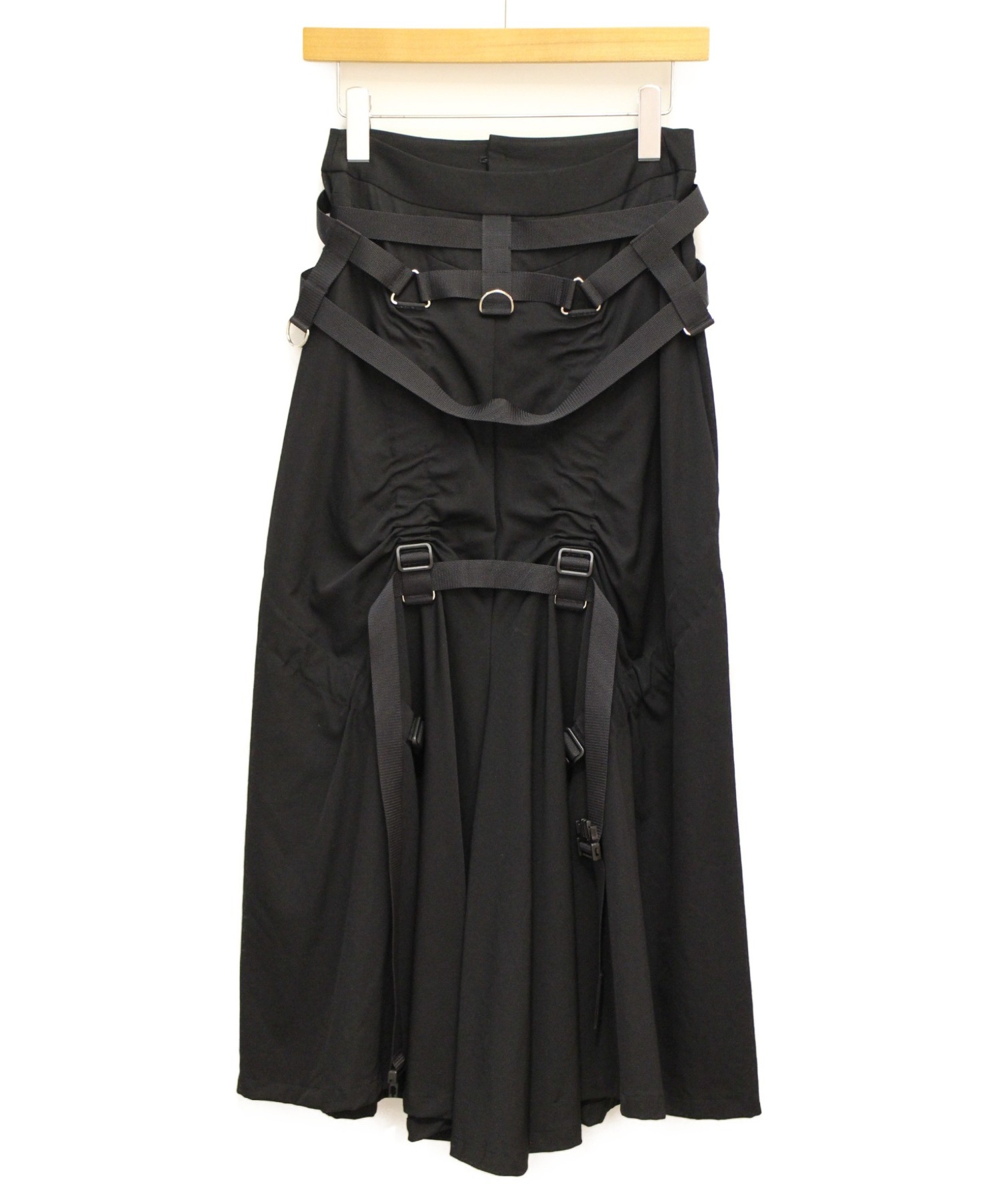 JUNYA WATANABE COMME des GARCONS (ジュンヤワタナベ コムデギャルソン) パラシュートベルトデザインスカート ブラック  サイズ:S